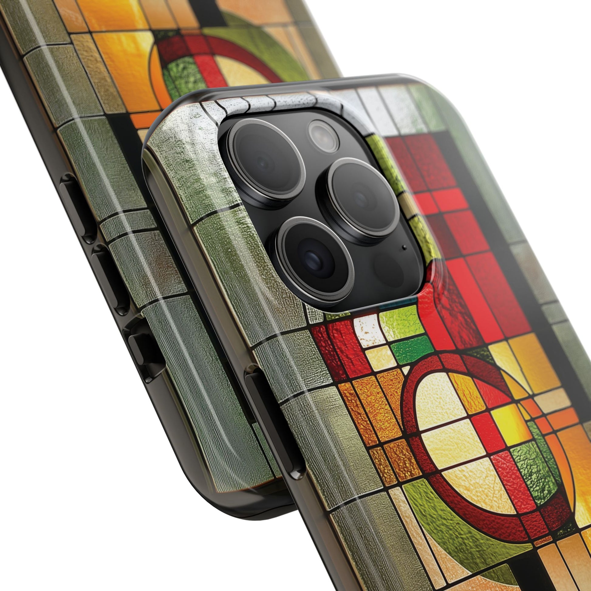 Realistic Stained Glass Phone Case Artistic iPhone Case Architectural Design, Art Deco iphone Case, iPhone 15 Pro Max Samsung Galaxy S23