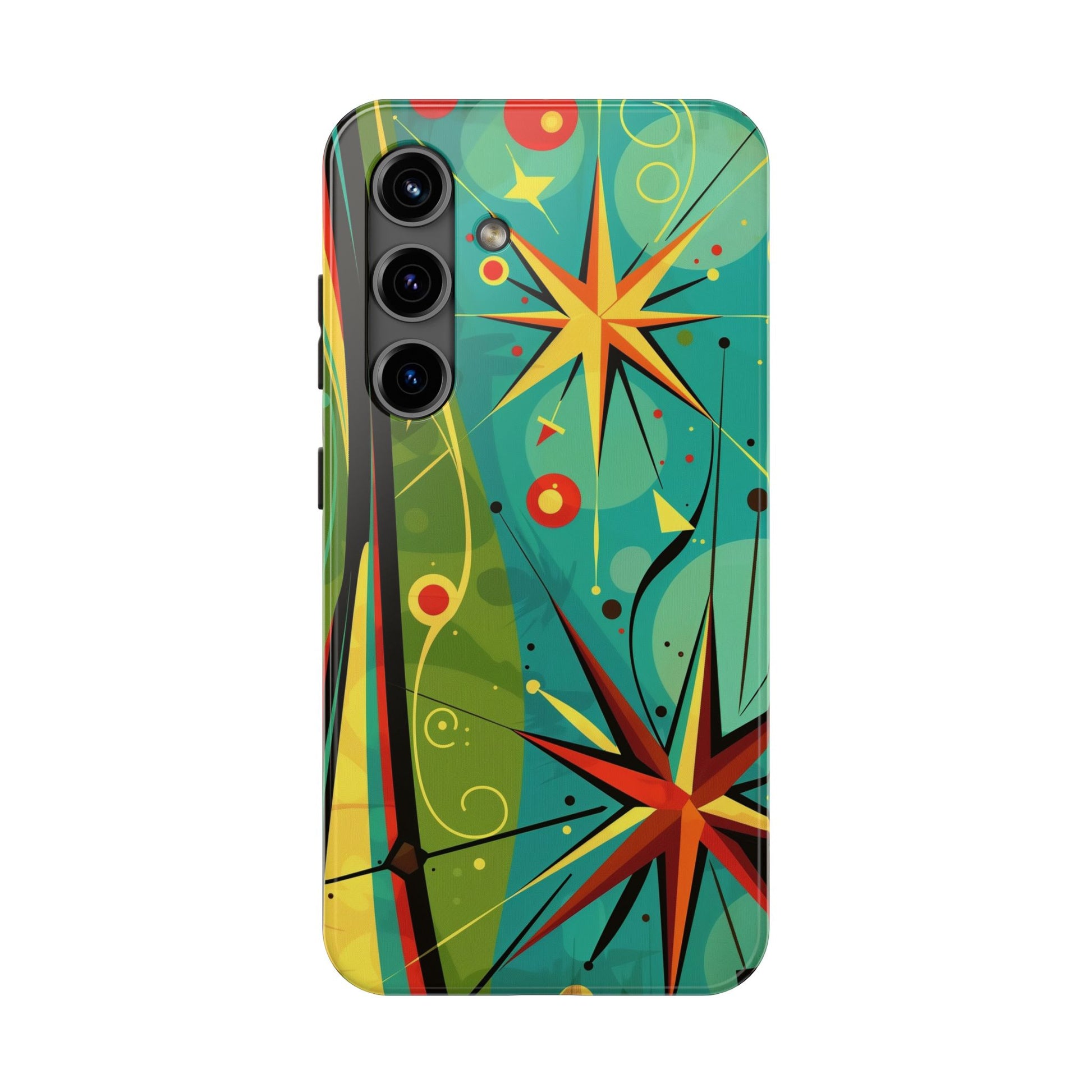 Mid Century Modern Star Design Phone Case, Earth Tone Colors, Retro Style Smartphone Cover, Vintage Phone Case, iPhone 14 Case, Apple iPhone