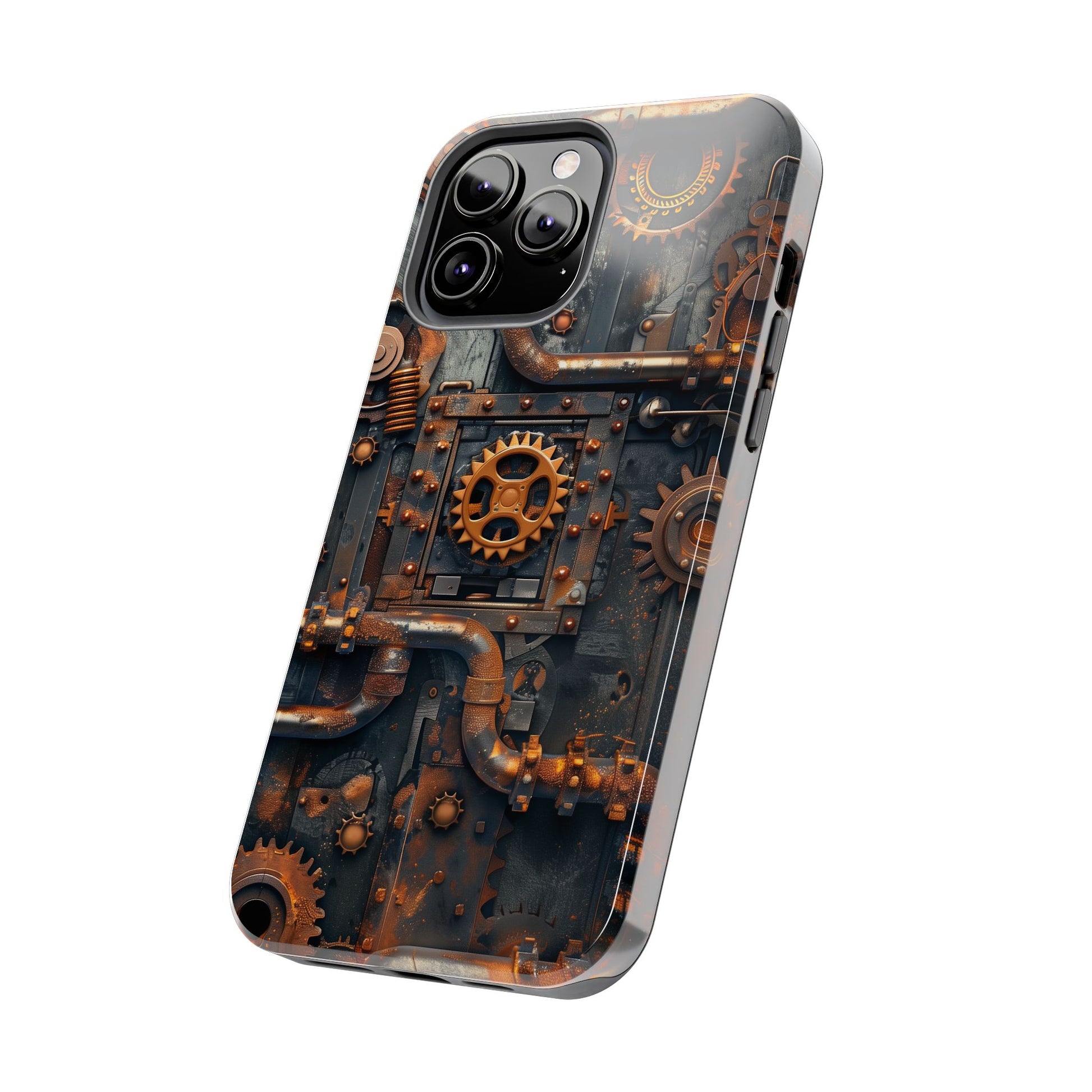 Steampunk Phone Case - Industrial Style Cover with Pipes and Cogs - Unique Steampunk Accessory for Your Phone