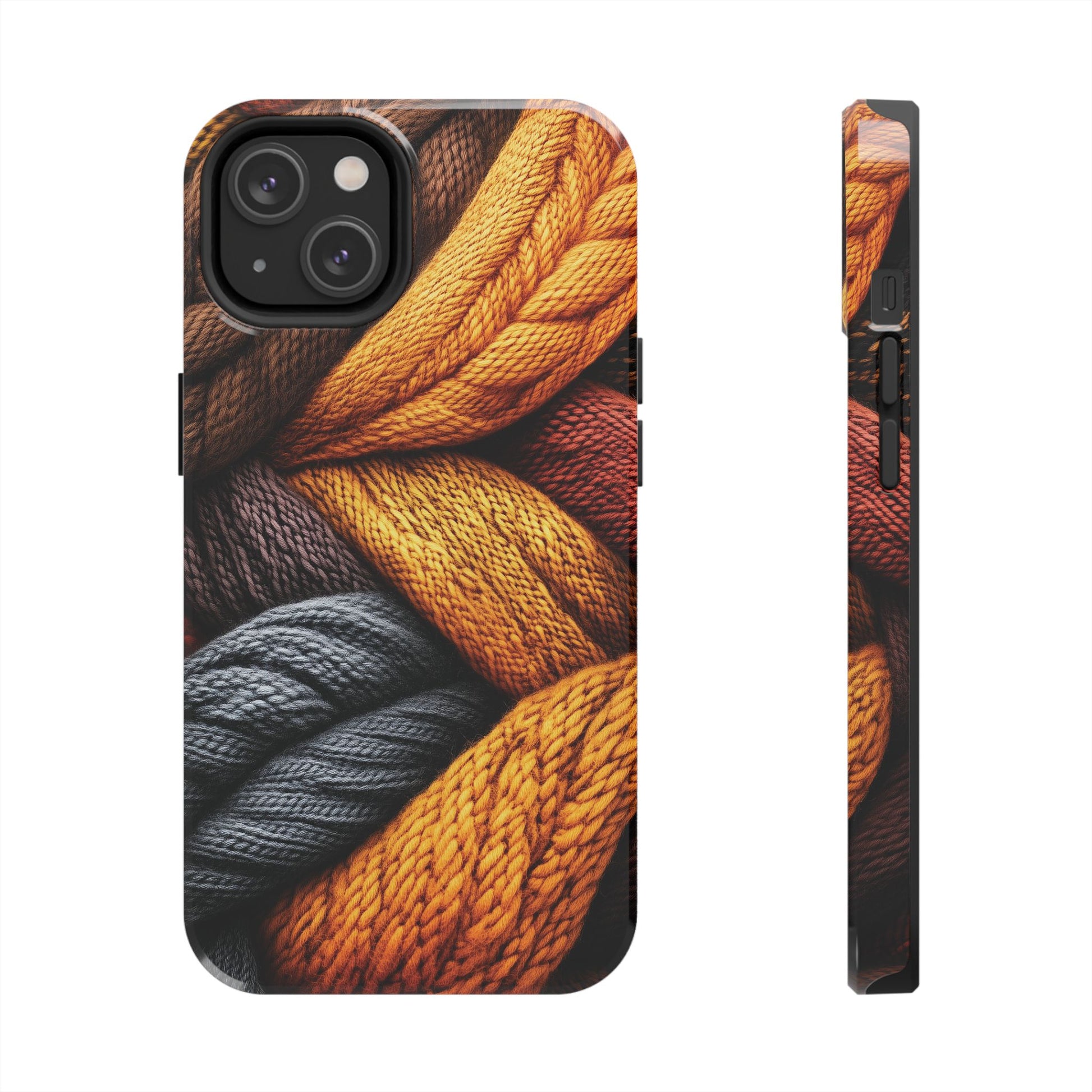 Fall Knit Sweater Cozy Cottagecore Phone Case Boho Embroidered Fall Colors Phone Cover for iPhone 13 14 15 Pro, Samsung Galaxy S22 S23