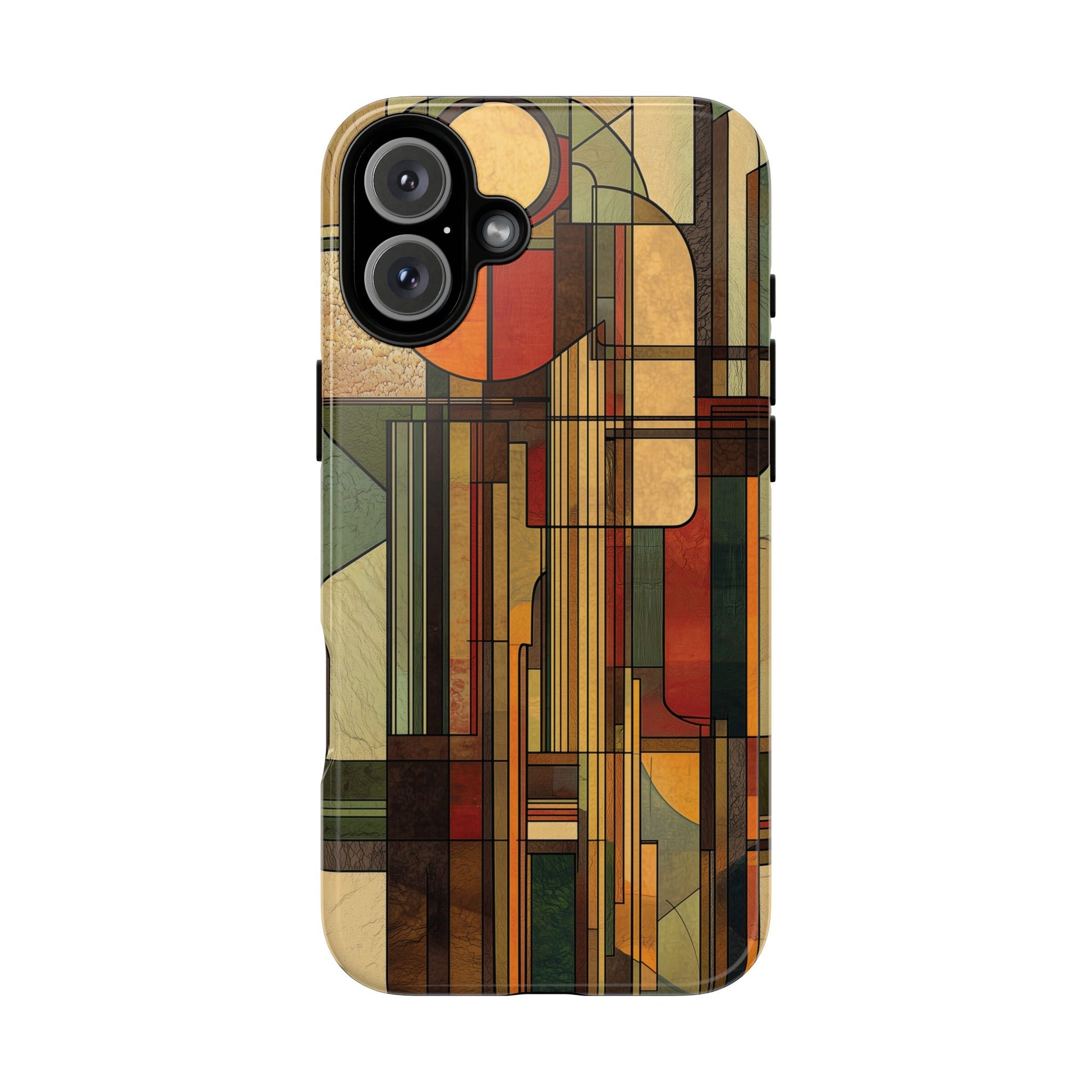 Prairie Style Frank Lloyd Wright Inspired Usonian Phone Case Geometric Stained Glass Art Deco 13 14 15 16 iPhone Pro Max Galaxy Pixel