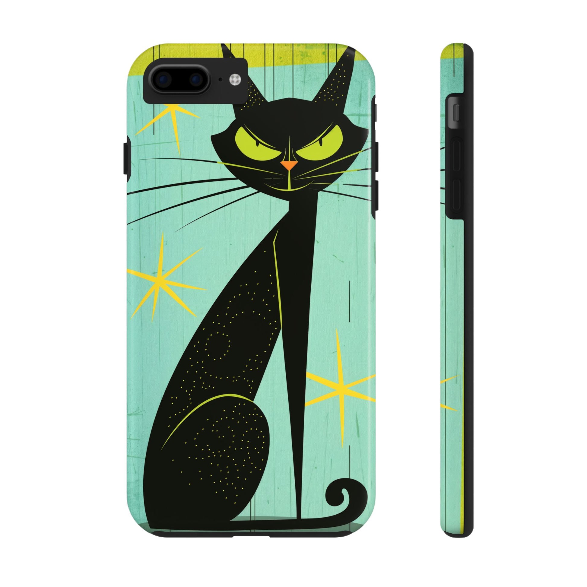 Mid-Century Modern Phone Case, Mid Mod iPhone Case, Atomic Cats iPhone Case, Retro Chic Smartphone Cover, Unique Artistic Phone Accessory