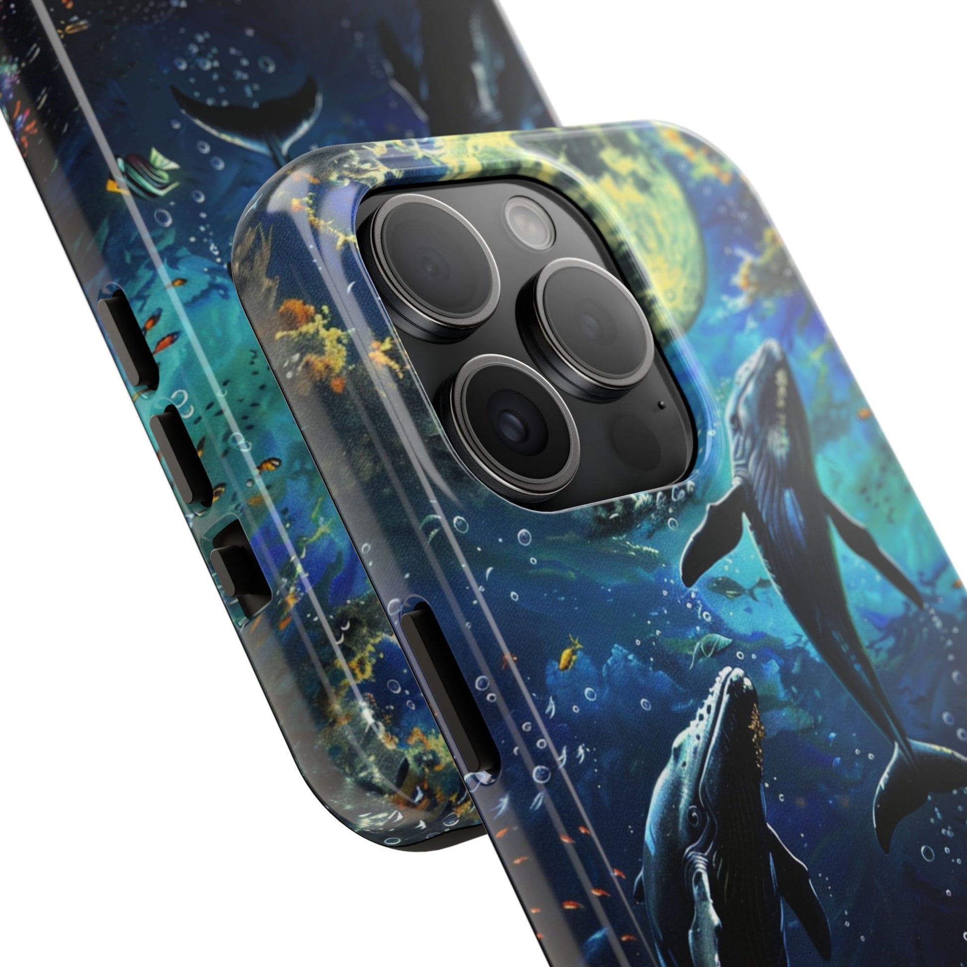Moonlit Whales Underwater Phone Case - Durable and Stunning Protective Cover