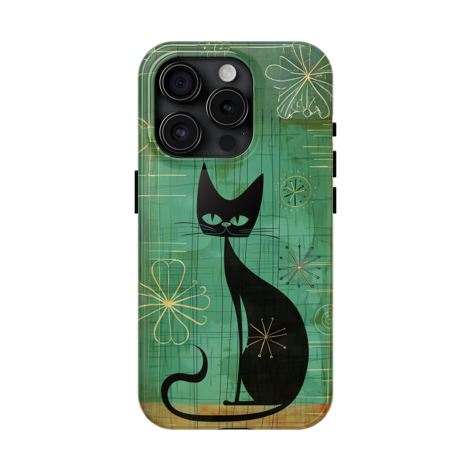 Mid-Century Modern Phone Case-Case, Mid Mod iPhone Case, Atomic Cats iPhone Case, Retro Chic Smartphone Cover, Unique Phone Case