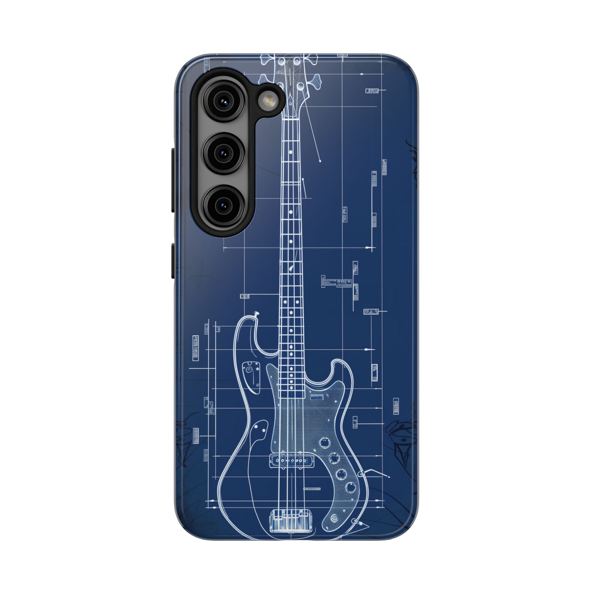 Guitar Phone Case Blueprint Schematic Vintage Custom Design Fender Gibson Rickenbacker Custom Rock Music Phone Accessories Musician Gift