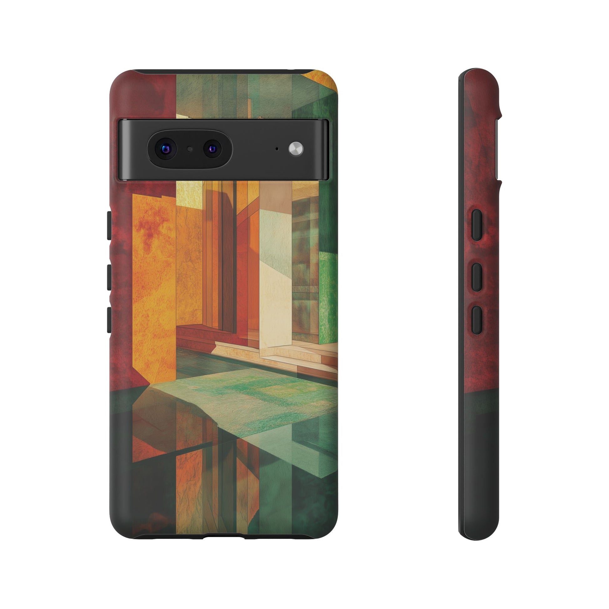 Art Deco Frank Lloyd Wright Inspired Usonian Phone Case Geometric Stained Glass Art Deco Marble Gold 13 14 15 16 iPhone Pro Max Galaxy Pixel