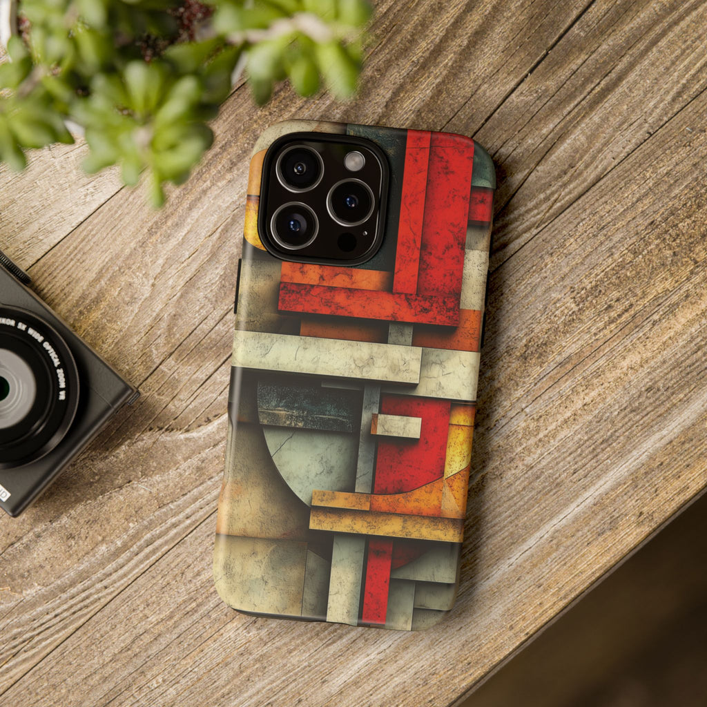 Red Prairie Style Frank Lloyd Wright Usonian Phone Case Geometric Stained Glass Art Deco Marble Gold 13 14 15 16 iPhone Pro Max Galaxy Pixel