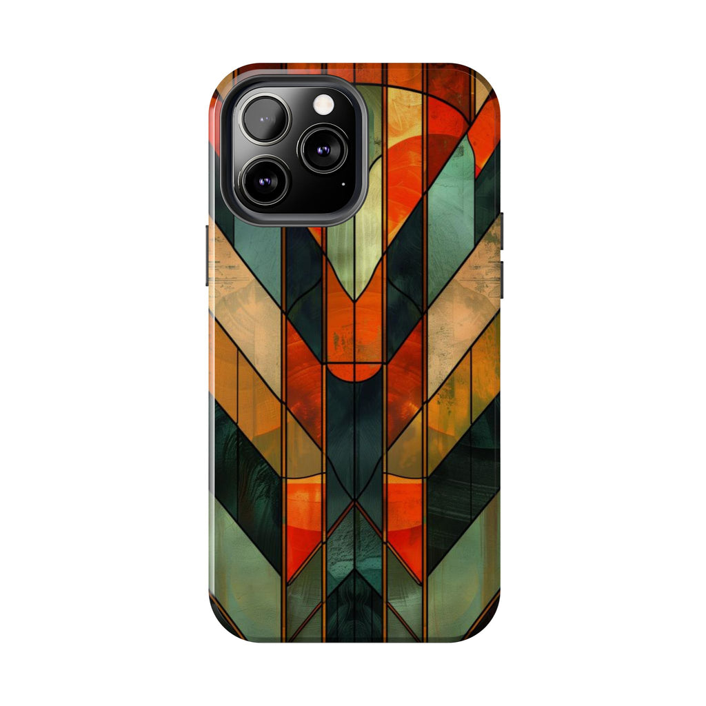 Noir Art Deco Colorful Stained Glass - Durable Dual Layer Iphone Case - Architect Phone Case