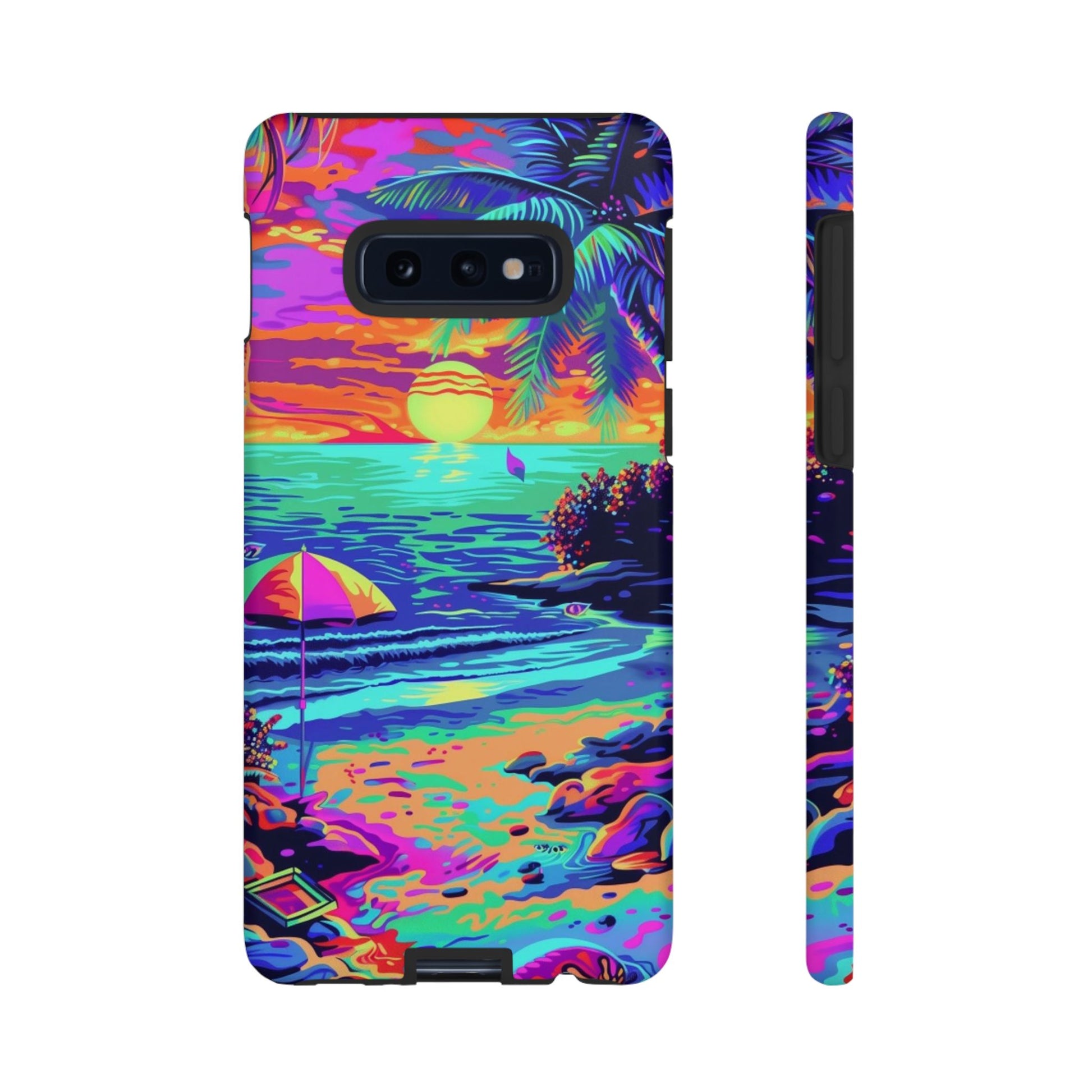Beach Bliss: Durable Android Phone Case with Lisa Frank Style