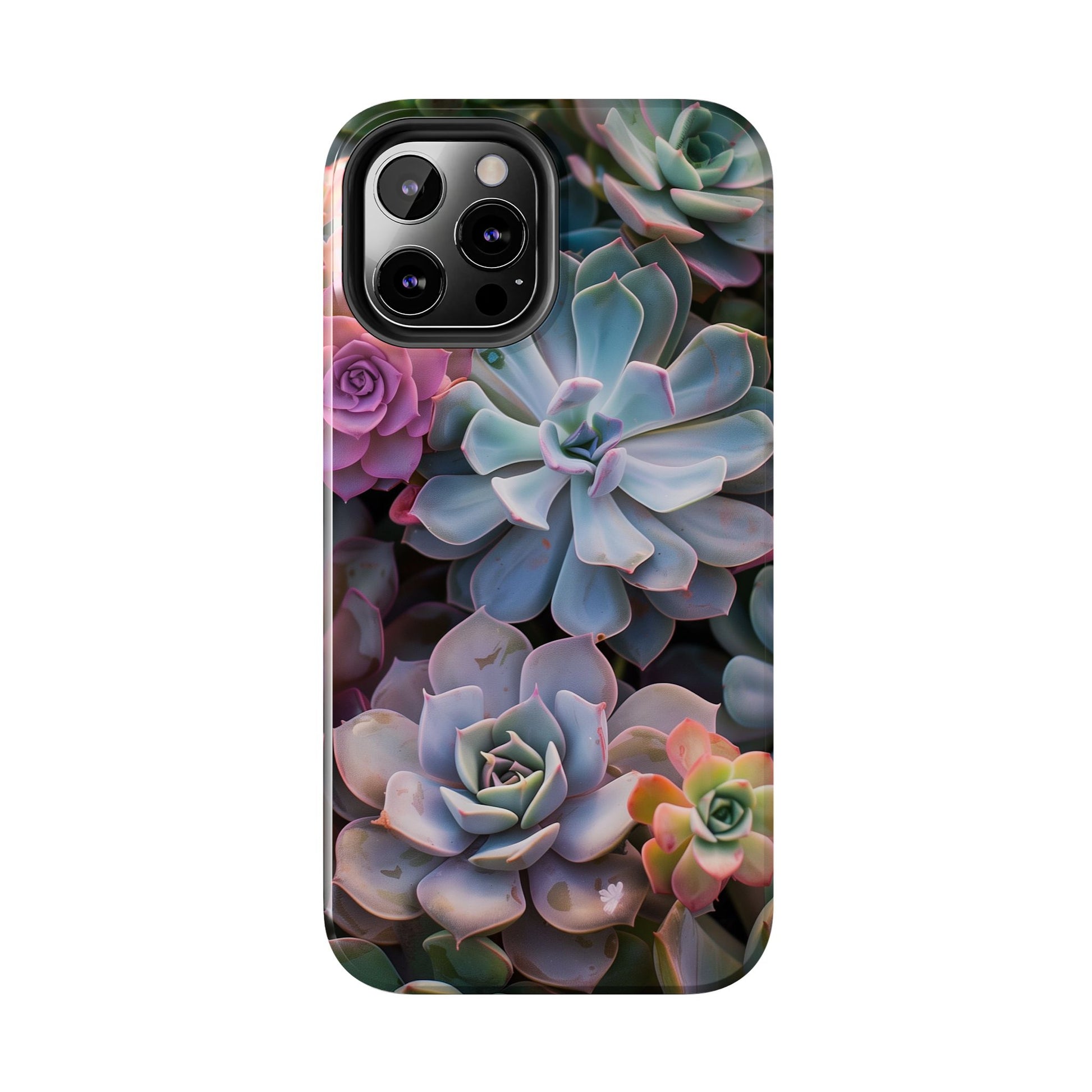 Pastel Succulent Flower Design Durable Phone Case - Tough Protection for iPhones