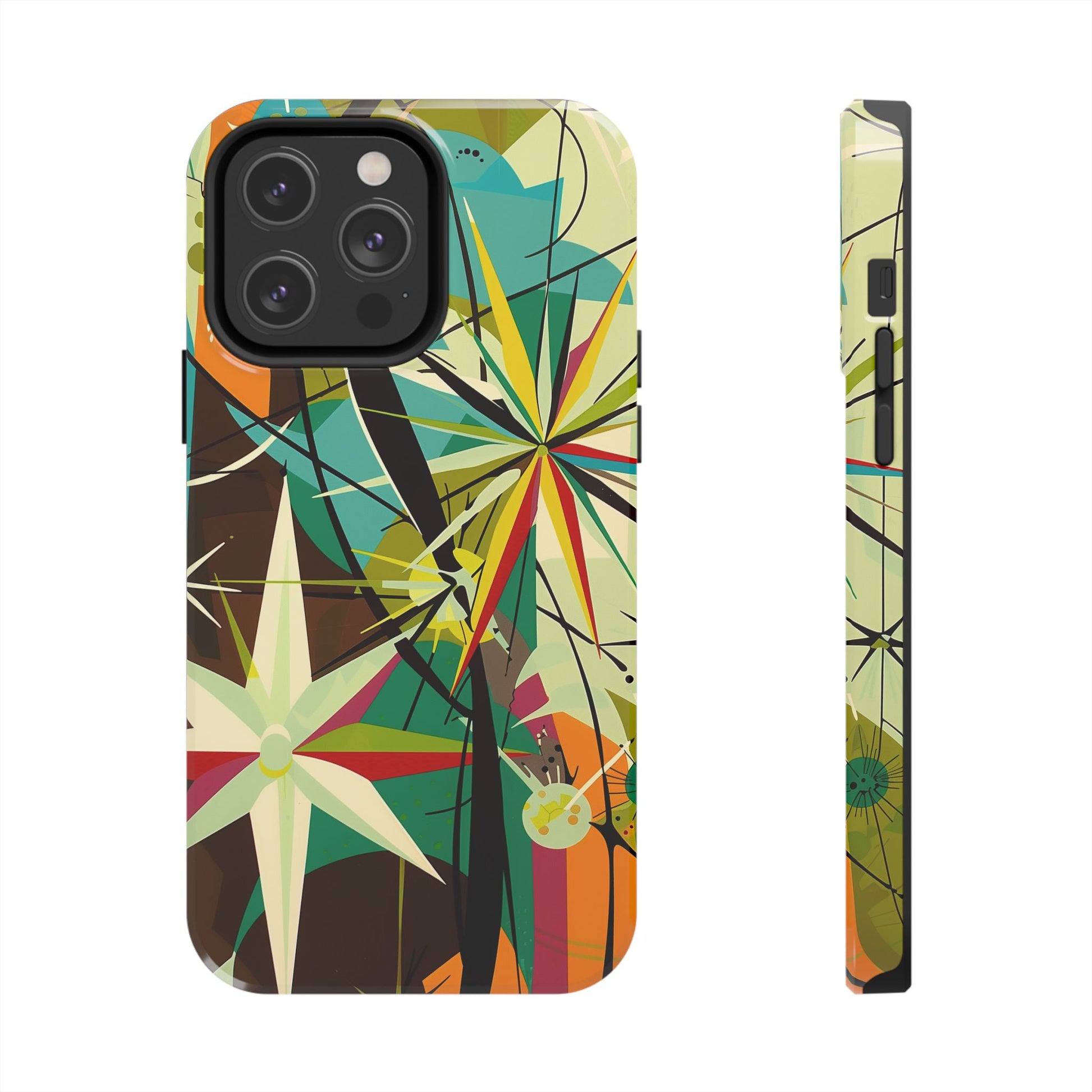 Mid Century Modern Star Design Phone Case, Earth Tone Colors, Retro Style Smartphone Cover, Vintage Phone Case, iPhone 14 Case, Apple iPhone