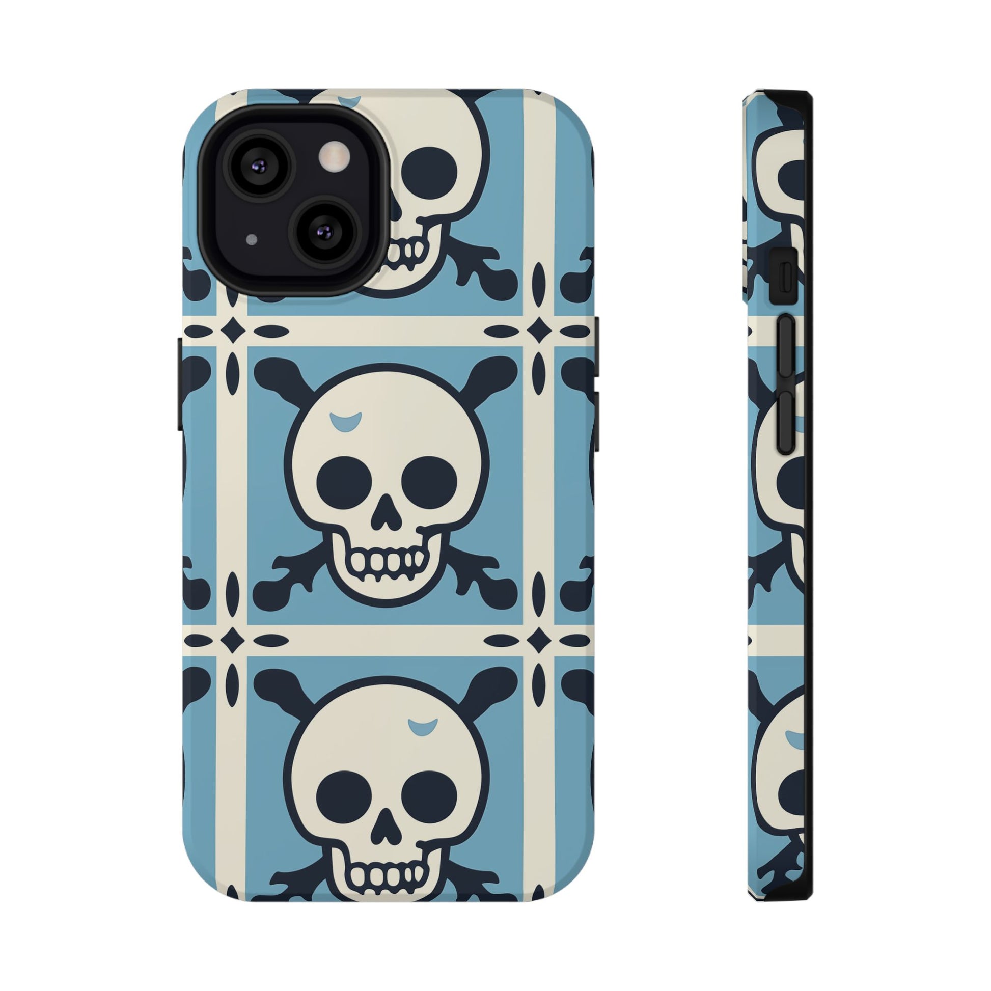 Cute Skull Phone Case Sugar Skull Ghingham Impact-Resistant Cover Goth Skull, Halloween Gift iphone 13 14 15 16 Pro Max