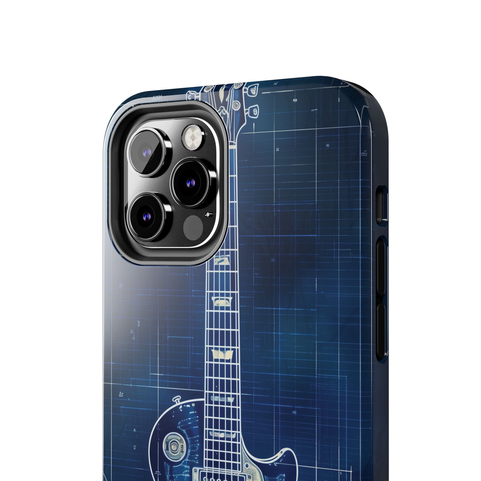 Guitar Phone Case, Guitar Blueprint iPhone Cover, Vintage Guitar Design, Custom iPhone Covers, Rock Music Phone Accessories, Musician Gift