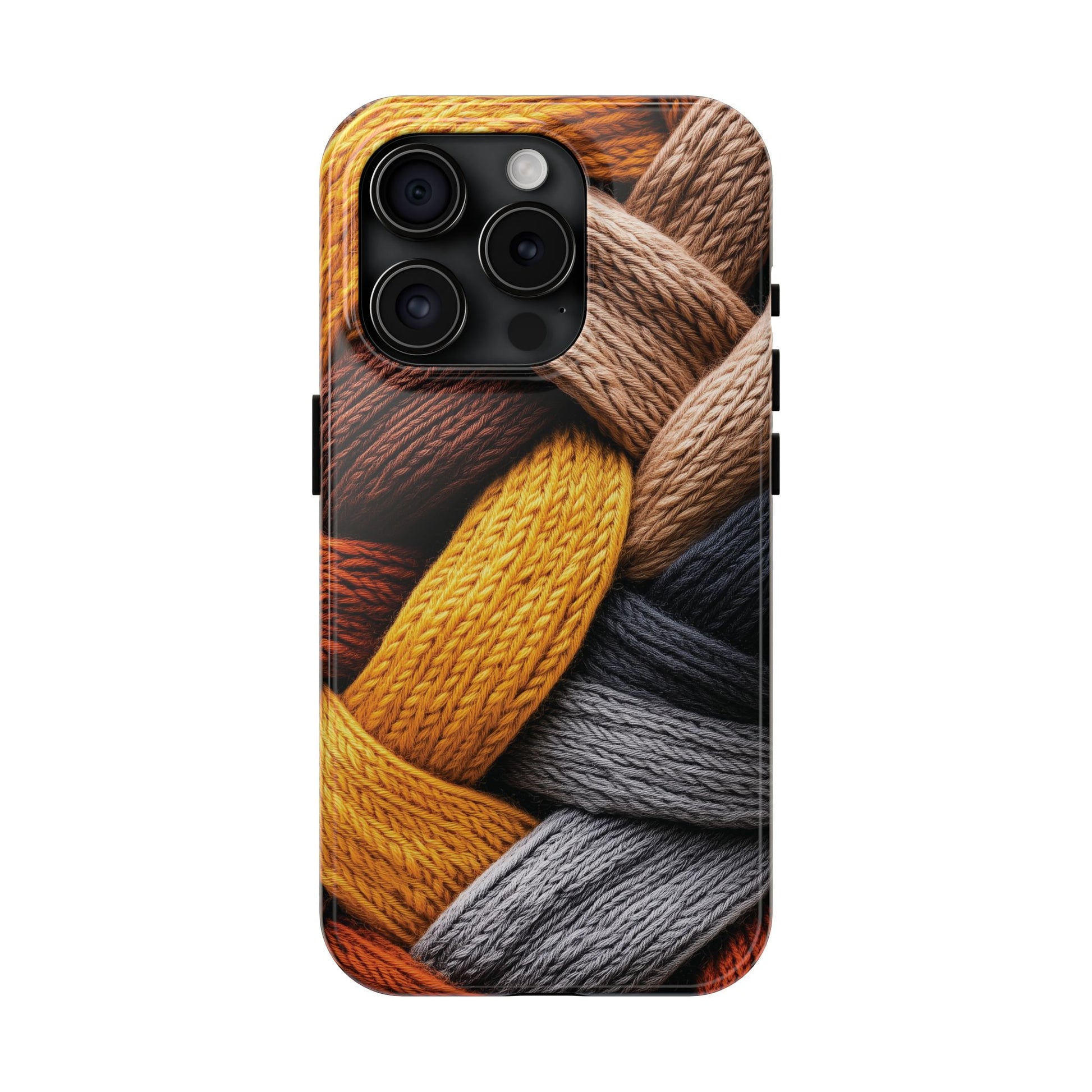 Cozy Boho Fall Knit Sweater Cottagecore Phone Case Boho Embroidered Fall Colors Phone Cover for iPhone 13 14 15 Pro, Samsung Galaxy S22 S23