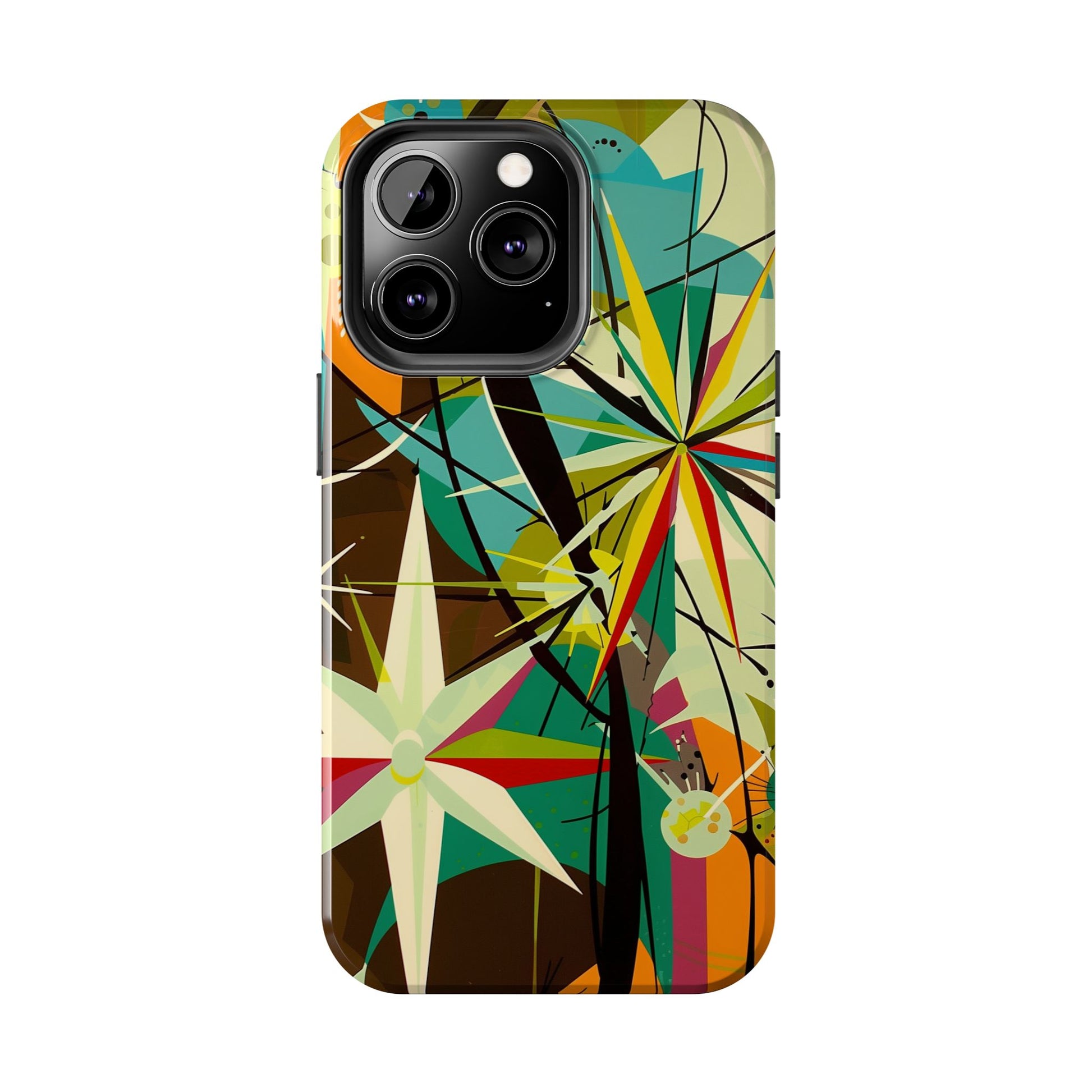 Mid Century Modern Star Design Phone Case, Earth Tone Colors, Retro Style Smartphone Cover, Vintage Phone Case, iPhone 14 Case, Apple iPhone