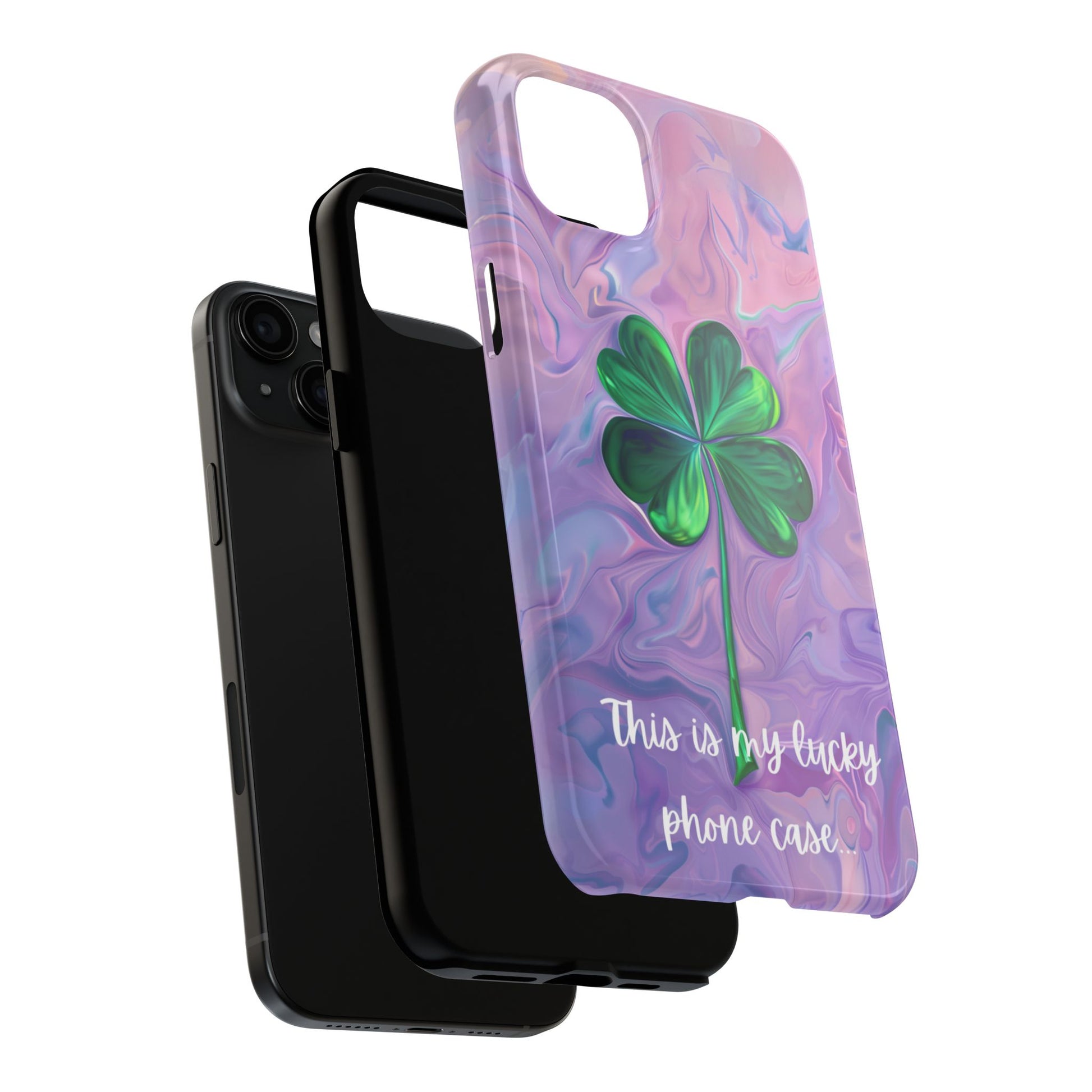 St Patrick's Day Lucky Phone Case Four Leaf Clover Durable Phone Case Good Luck Charm Protective iPhone 13 14 15 16 Pro Max Plus Galaxy