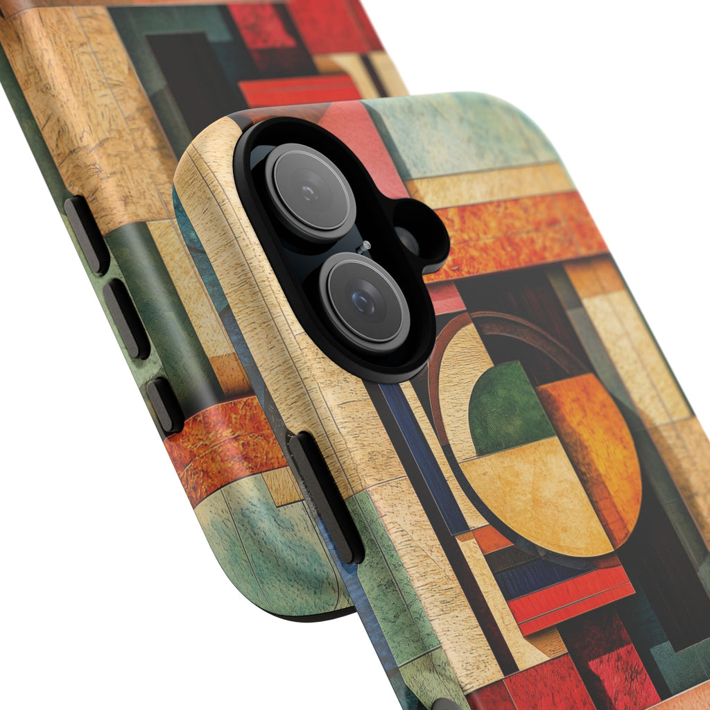 Tan Prairie Style Frank Lloyd Wright Usonian Phone Case Geometric Stained Glass Art Deco Marble Gold 13 14 15 16 iPhone Pro Max Galaxy Pixel