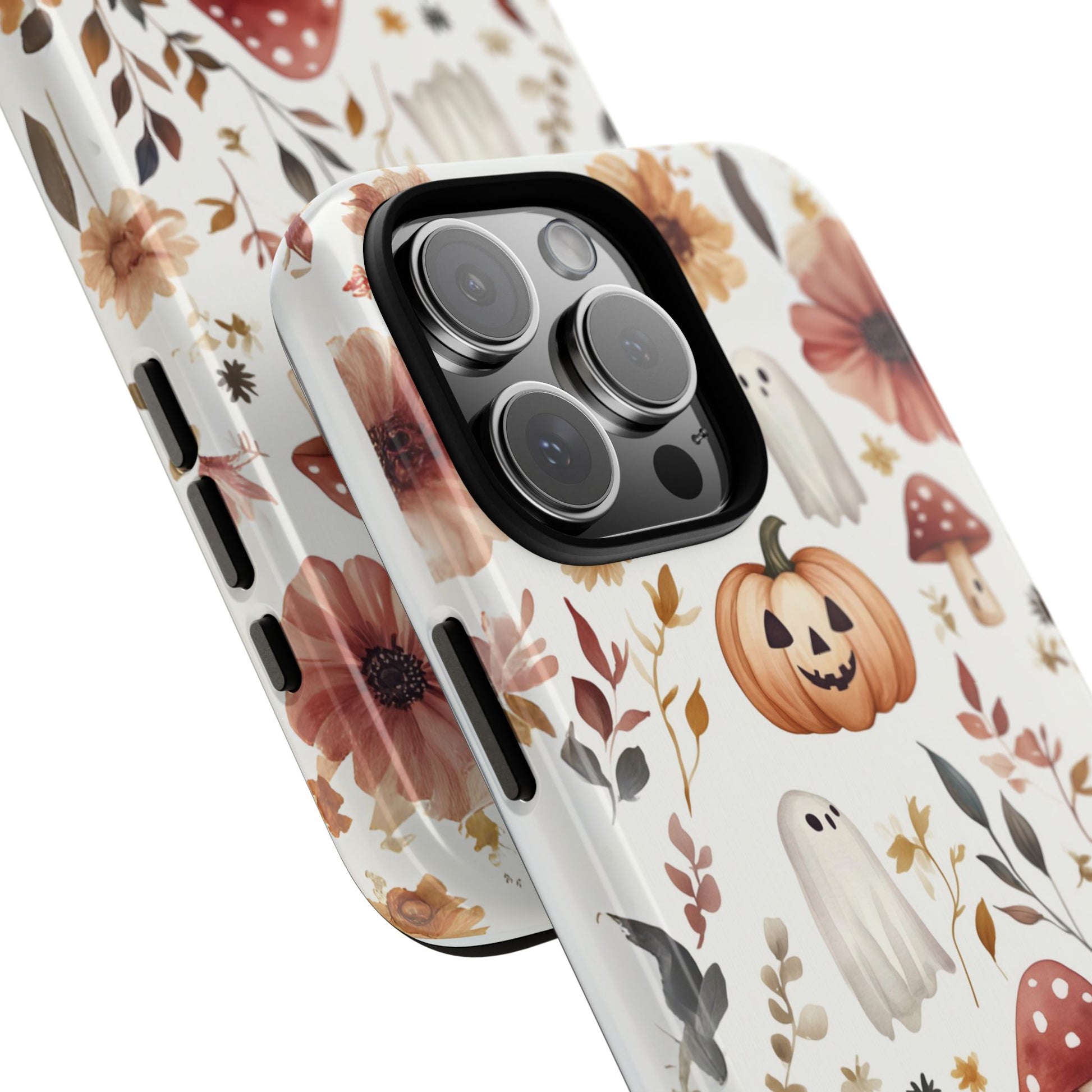 Cottagecore Fall Floral Phone Case for iPhone Samsung Pixel Autumn Pumpkin Tough Case iPhone 16 15 14 13 Pro Max