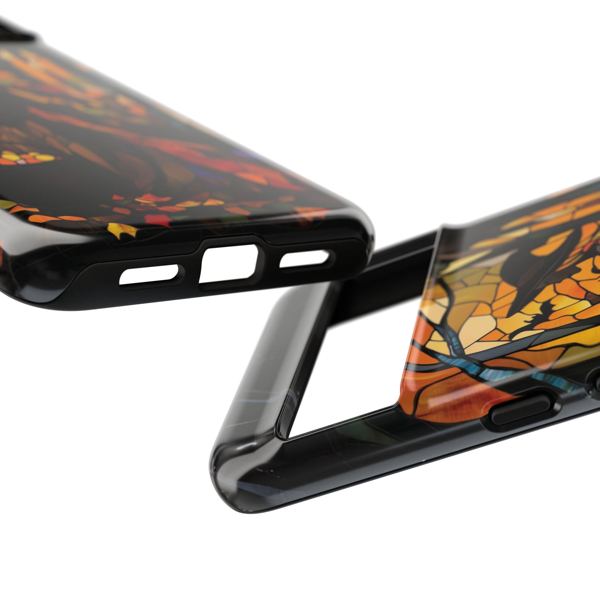 Halloween Witch Stained Glass Effect Dark Academia Spooky Fall Witchy Pumpkin Bats Seasonal Fall Mosaic Case iPhone 13 14 15 16 Pro Max