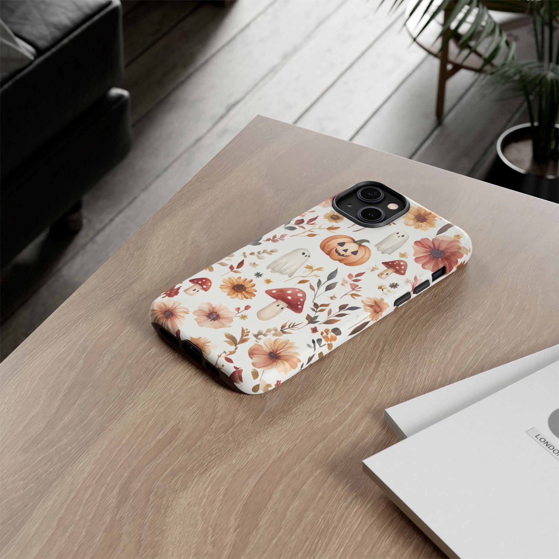 Cottagecore Fall Floral Phone Case for iPhone Samsung Pixel Autumn Pumpkin Tough Case iPhone 16 15 14 13 Pro Max
