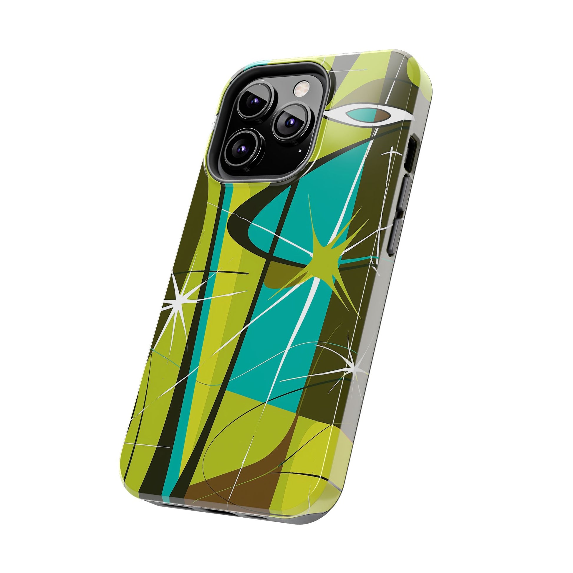 Mid Century Modern Star Design Phone Case, Earth Tone Colors, Retro Style Smartphone Cover, Vintage Phone Case, iPhone 14 Case, Apple iPhone