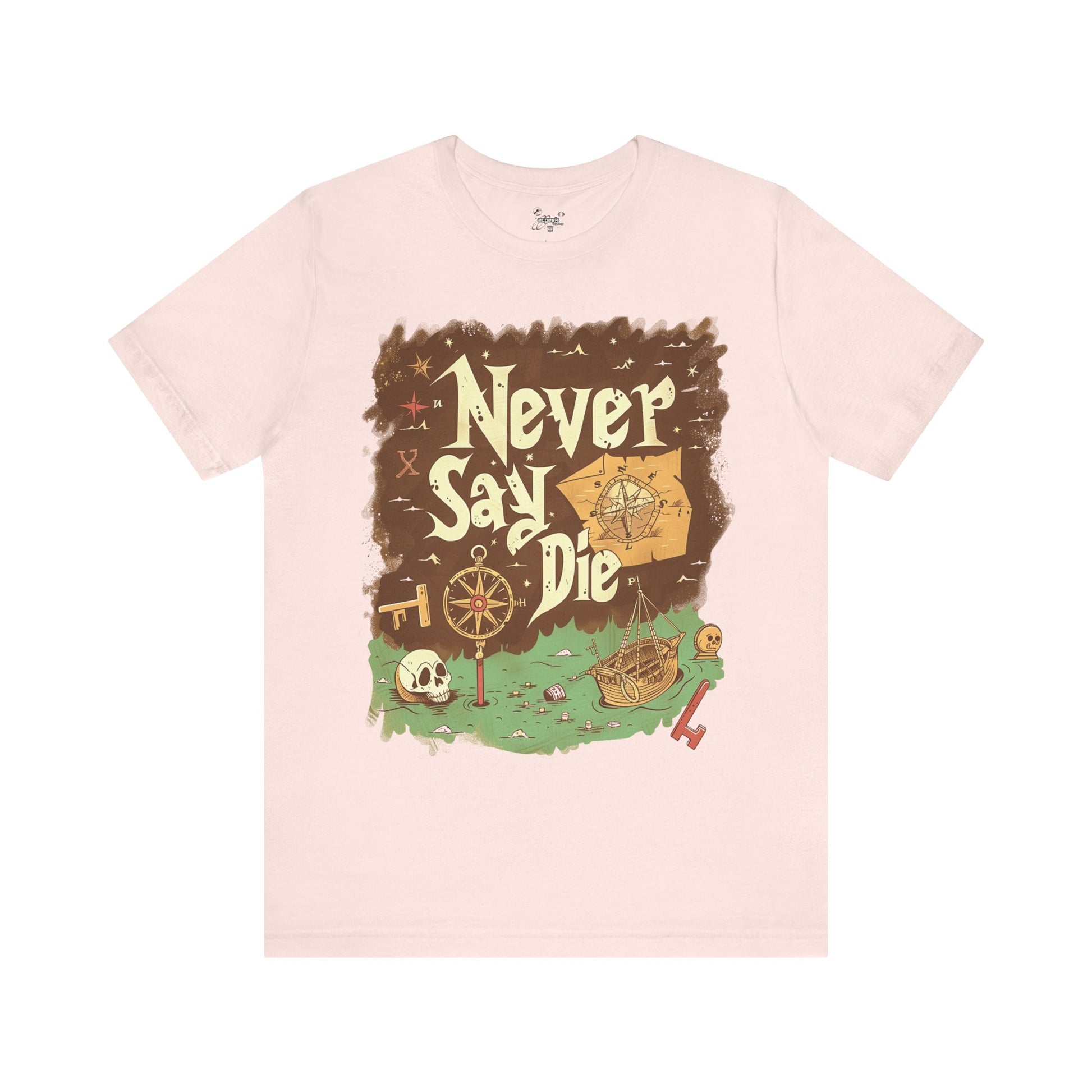 Never Say Die Goonies Inspired Treasure Hunt Shirt Pirate Map Graphic Tee Retro Movie Shirt 80s Movie Lovers