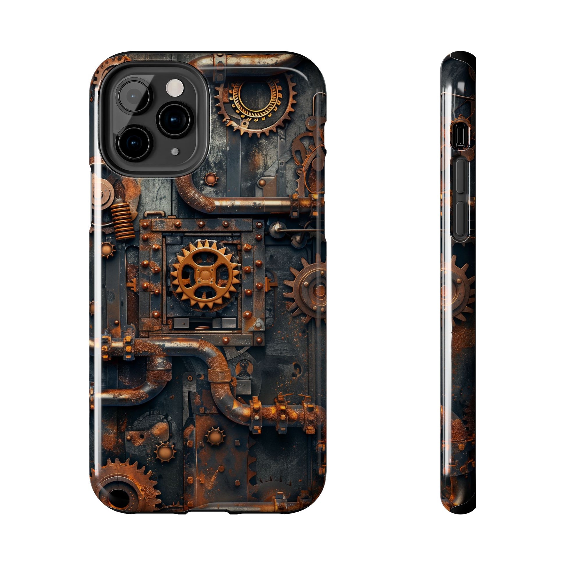 Steampunk Phone Case - Industrial Style Cover with Pipes and Cogs - Unique Steampunk Accessory for Your Phone