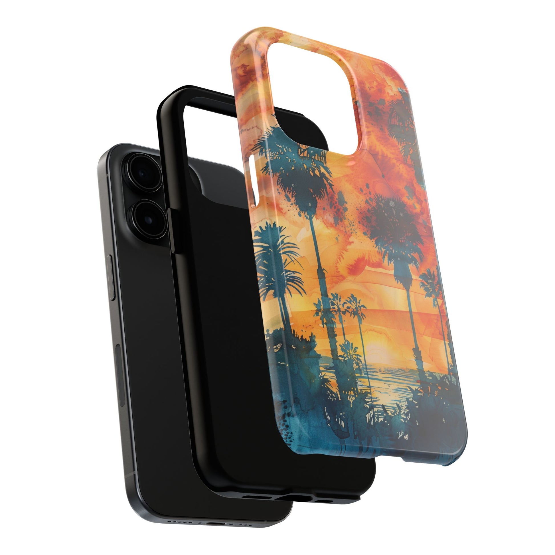 Los Angeles Sunset iPhone Case, Golden Hour Scenic View, Hollywood Hills Sunset Phone Case, Palm Trees Phone Case, iphone 15 pro max case