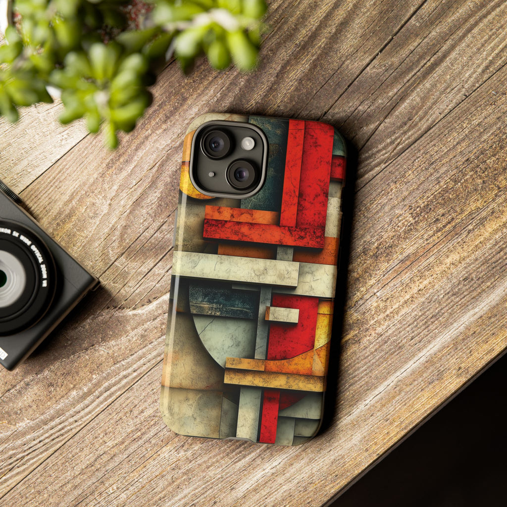 Red Prairie Style Frank Lloyd Wright Usonian Phone Case Geometric Stained Glass Art Deco Marble Gold 13 14 15 16 iPhone Pro Max Galaxy Pixel