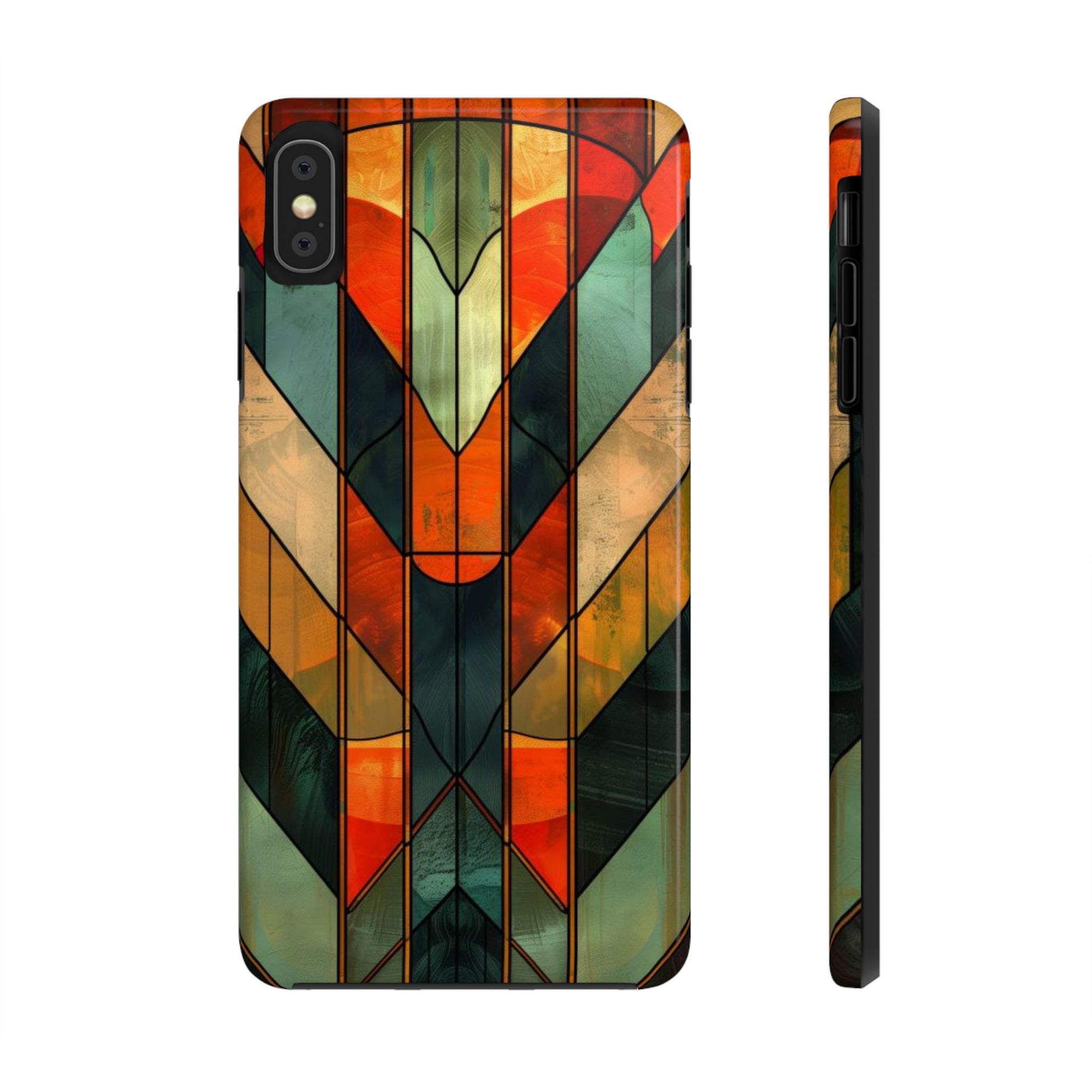 Noir Art Deco Colorful Stained Glass - Durable Dual Layer Iphone Case - Architect Phone Case
