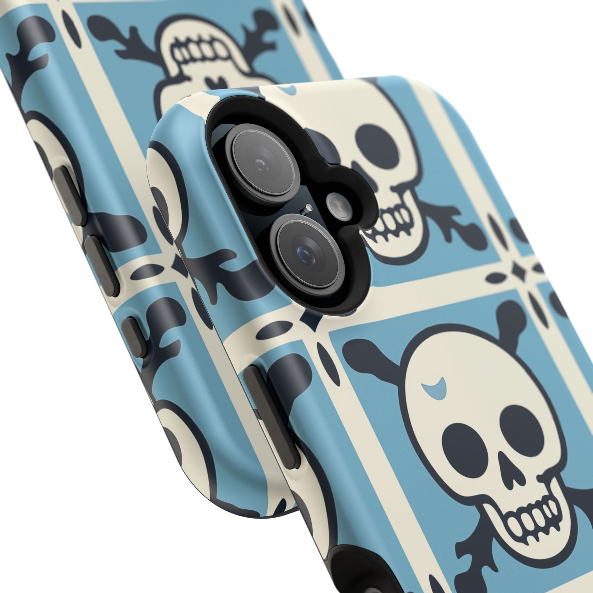 Cute Skull Phone Case Sugar Skull Ghingham Impact-Resistant Cover Goth Skull, Halloween Gift iphone 13 14 15 16 Pro Max