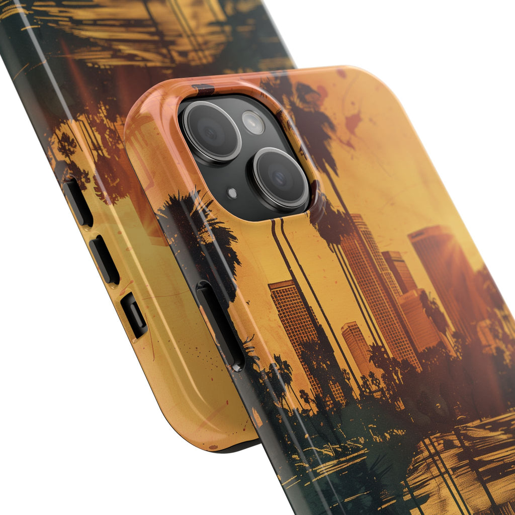 Los Angeles Sunset iPhone Case, Golden Hour Scenic View, Hollywood Hills Sunset Phone Case, Palm Trees Phone Case, iphone 15 pro max case