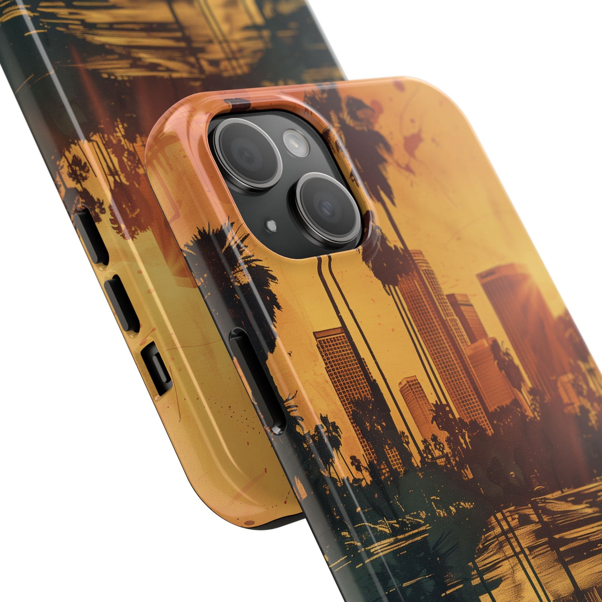 Los Angeles Sunset iPhone Case, Golden Hour Scenic View, Hollywood Hills Sunset Phone Case, Palm Trees Phone Case, iphone 15 pro max case