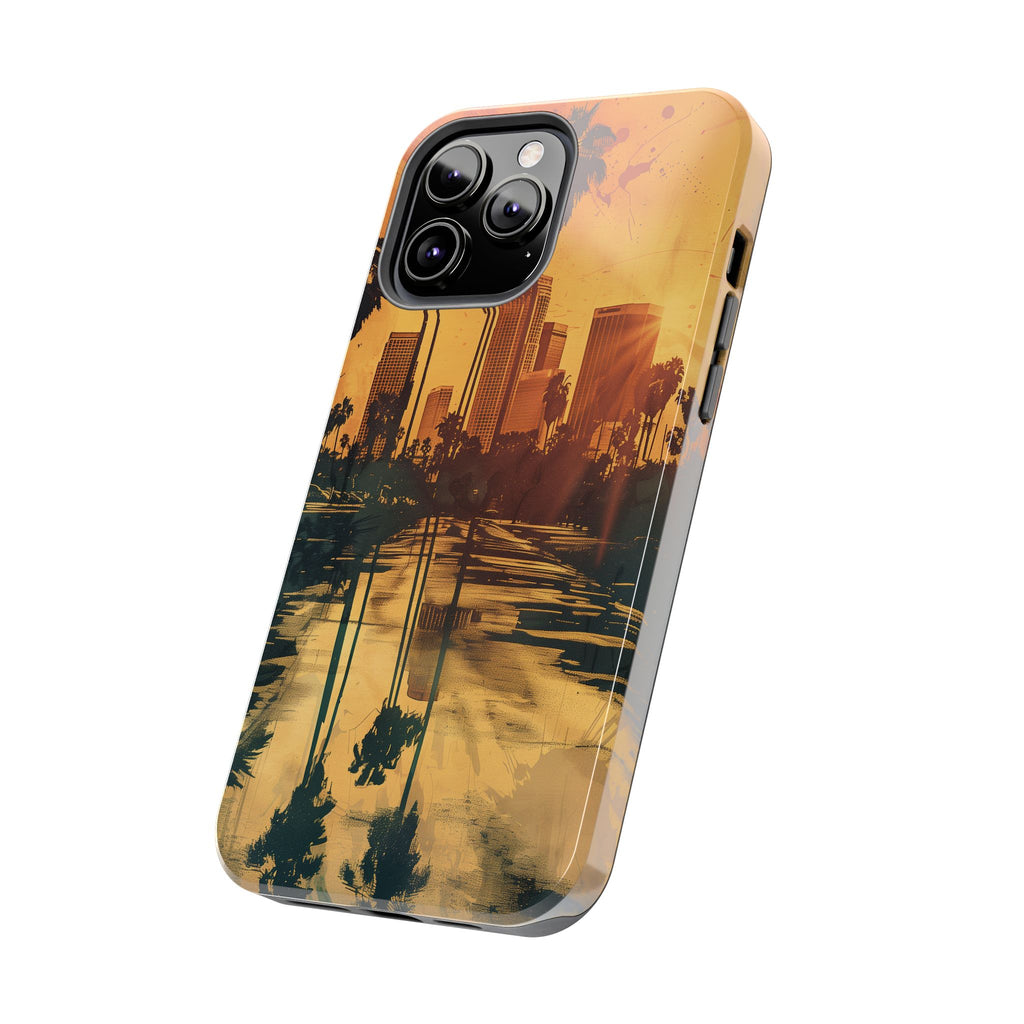 Los Angeles Sunset iPhone Case, Golden Hour Scenic View, Hollywood Hills Sunset Phone Case, Palm Trees Phone Case, iphone 15 pro max case
