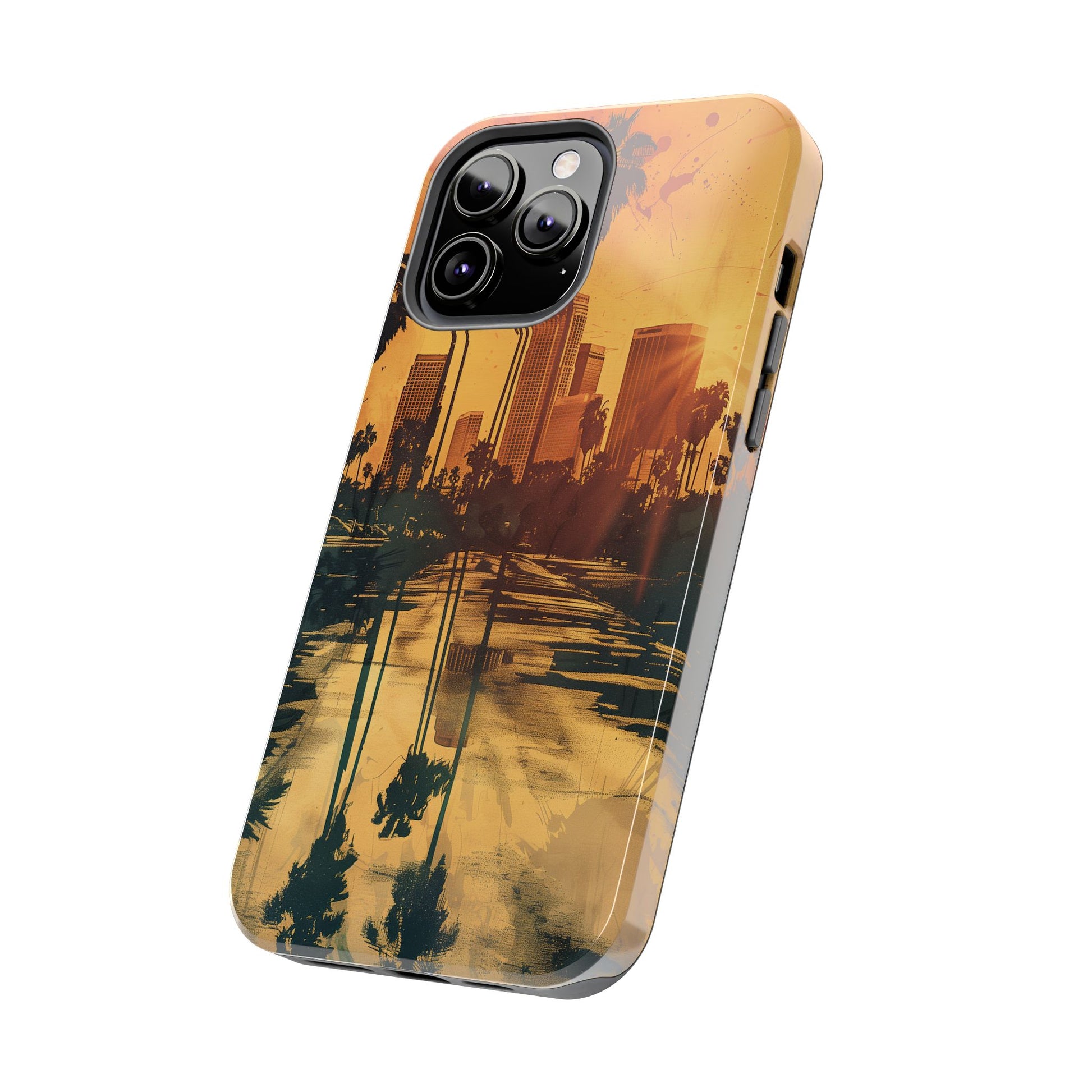 Los Angeles Sunset iPhone Case, Golden Hour Scenic View, Hollywood Hills Sunset Phone Case, Palm Trees Phone Case, iphone 15 pro max case