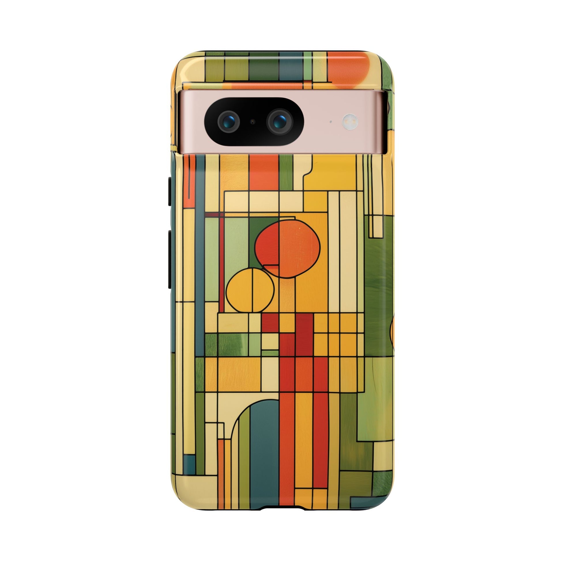 Frank Lloyd Wright Inspired Prairie Style Usonian Phone Case Geometric Stained Glass Art Deco 13 14 15 16 iPhone Pro Max Galaxy Pixel