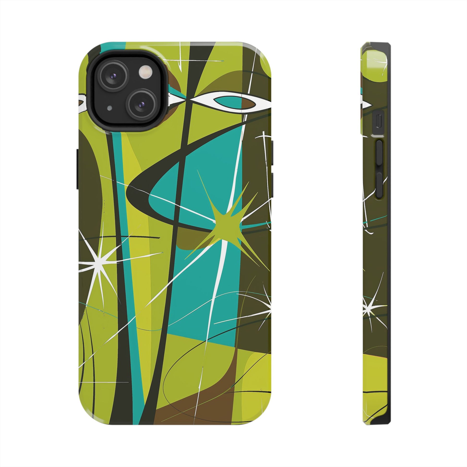 Mid Century Modern Star Design Phone Case, Earth Tone Colors, Retro Style Smartphone Cover, Vintage Phone Case, iPhone 14 Case, Apple iPhone