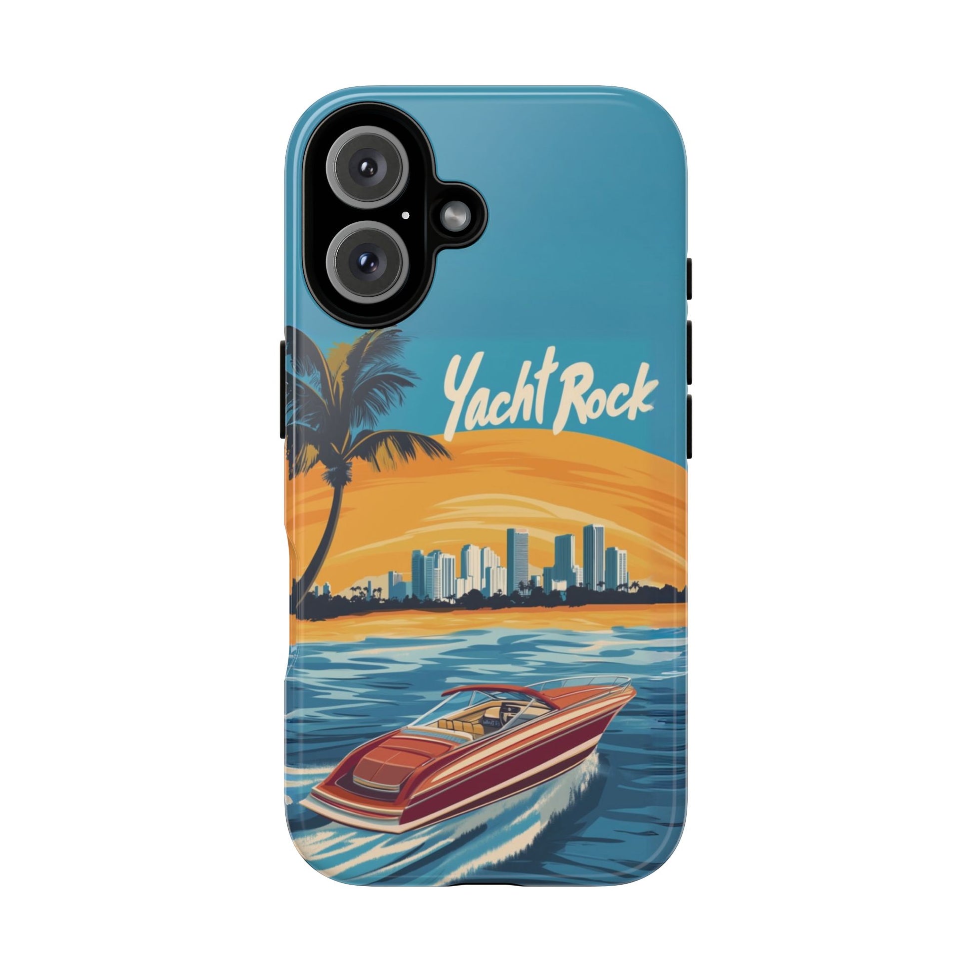 Yacht Rock Phone Case Custom iPhone 13 14 15 16 Pro Max Sunset Cruise Harbor Miami Vice Yacht Rock Gift Boating Captain South Beach Surfing