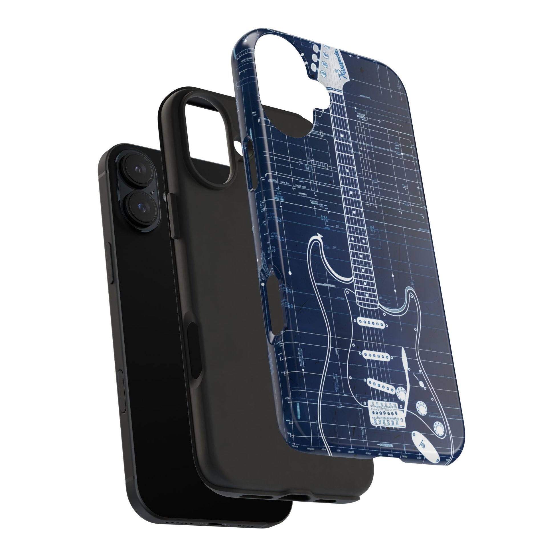 Guitar Phone Case, Guitar Blueprint iPhone Cover, Vintage Guitar Design, Custom iPhone Covers, Rock Music Phone Accessories, Musician Gift