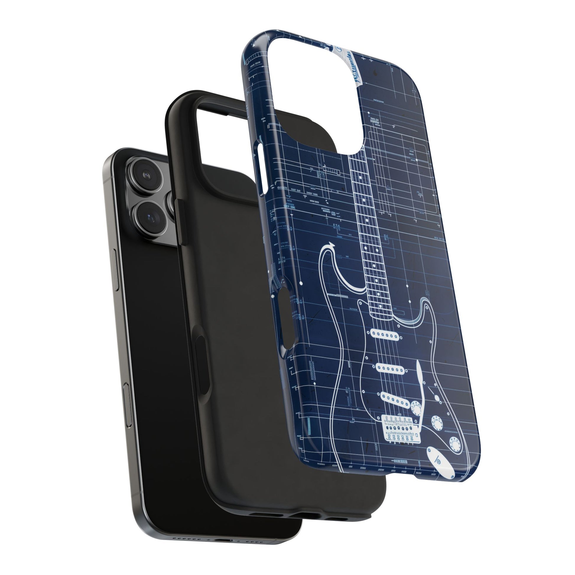 Guitar Phone Case, Guitar Blueprint iPhone Cover, Vintage Guitar Design, Custom iPhone Covers, Rock Music Phone Accessories, Musician Gift