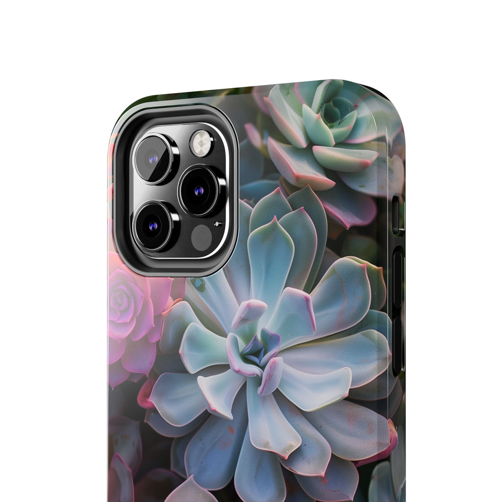 Pastel Succulent Flower Design Durable Phone Case - Tough Protection for iPhones