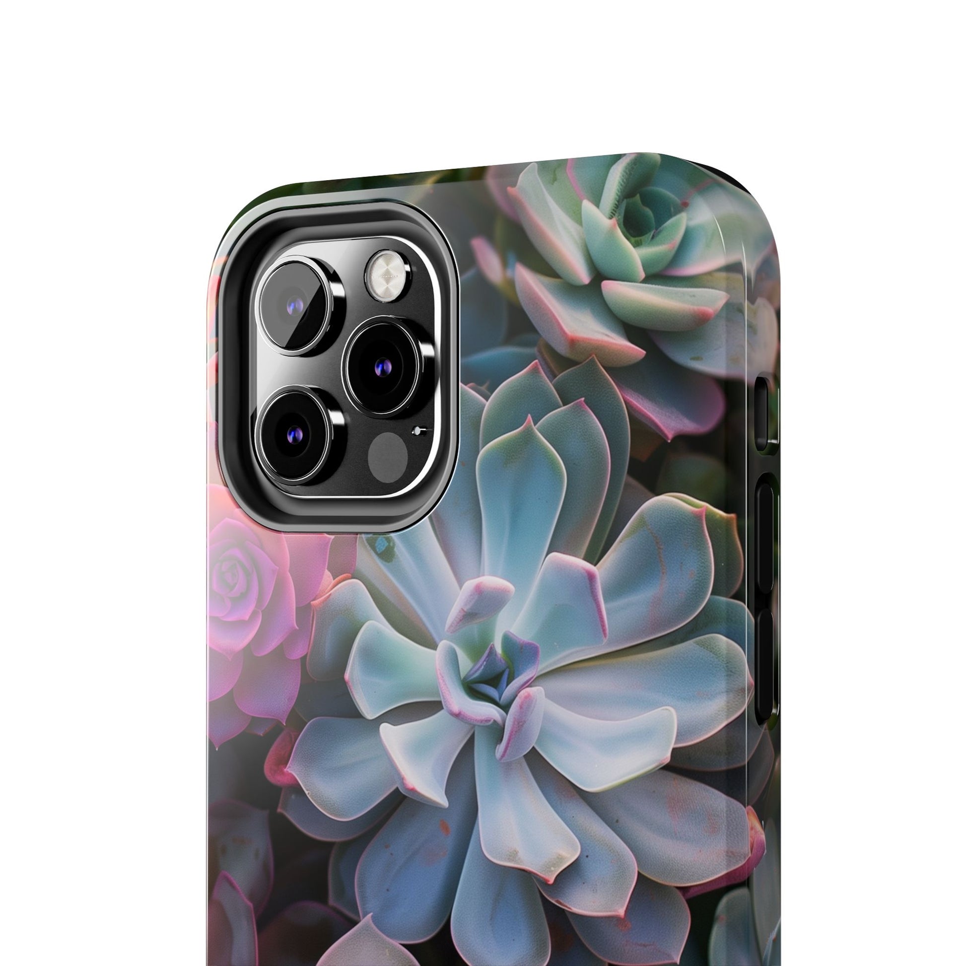 Pastel Succulent Flower Design Durable Phone Case - Tough Protection for iPhones