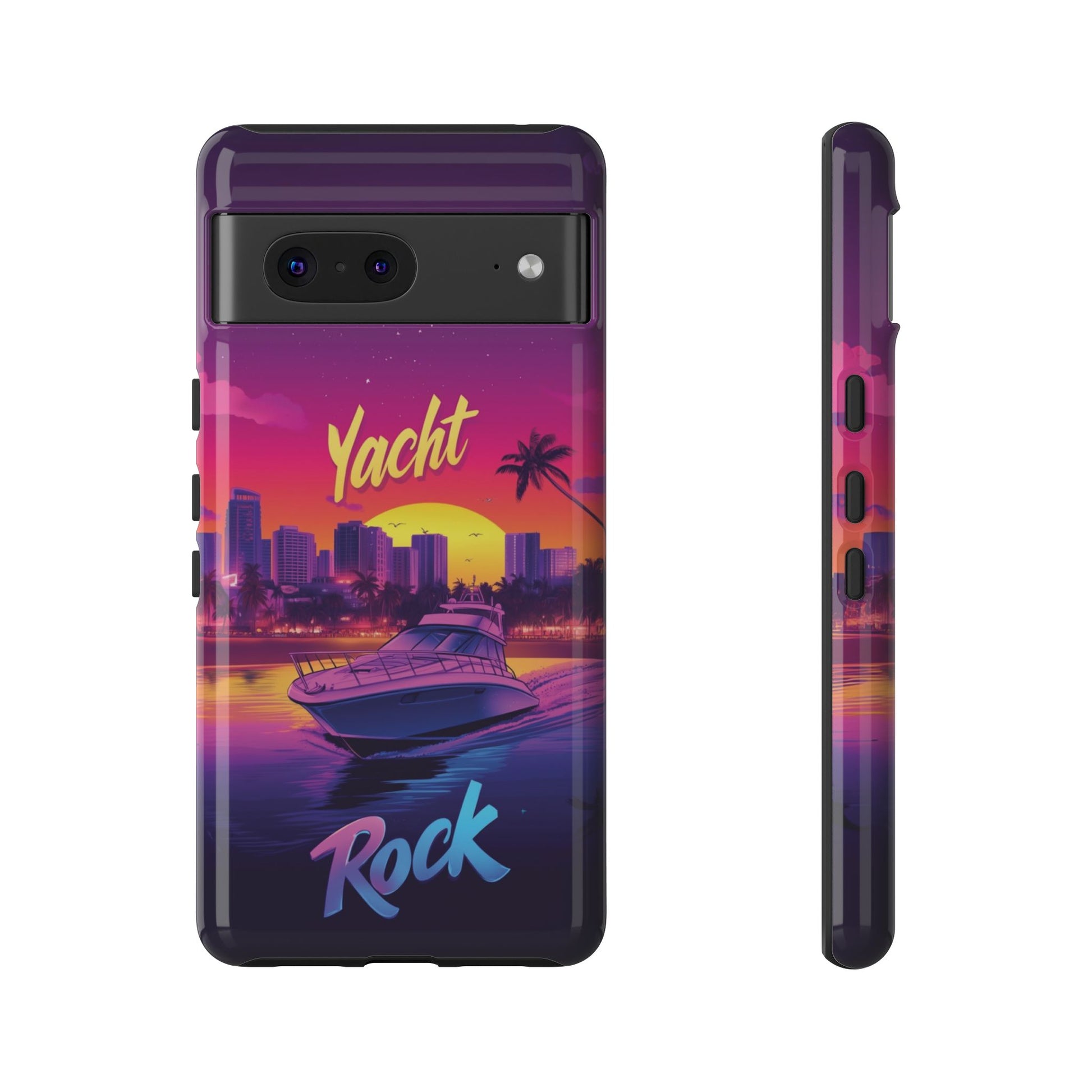 Yacht Rock Custom Phone Case iPhone 13 14 15 16 Pro Max Sunset Cruise Harbor Miami Vice Yacht Rock Gift Boating Captain South Beach Surfing