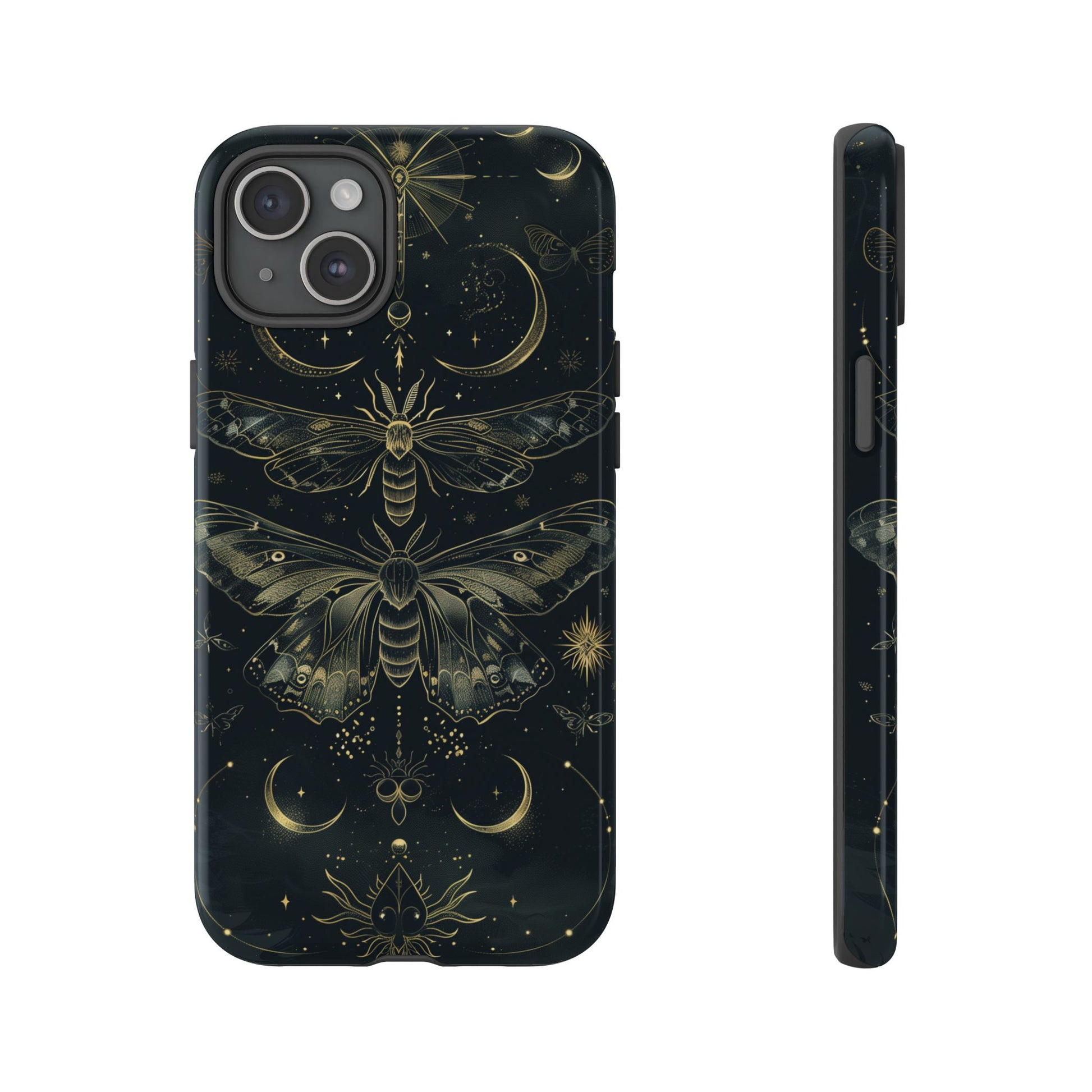 Celestial Dark Academia Phone Case Magical Moth Vintage Witchcraft Cover Esoteric Nature Art iPhone 13 14 15 16 Pro Max Samsung Pixel 8