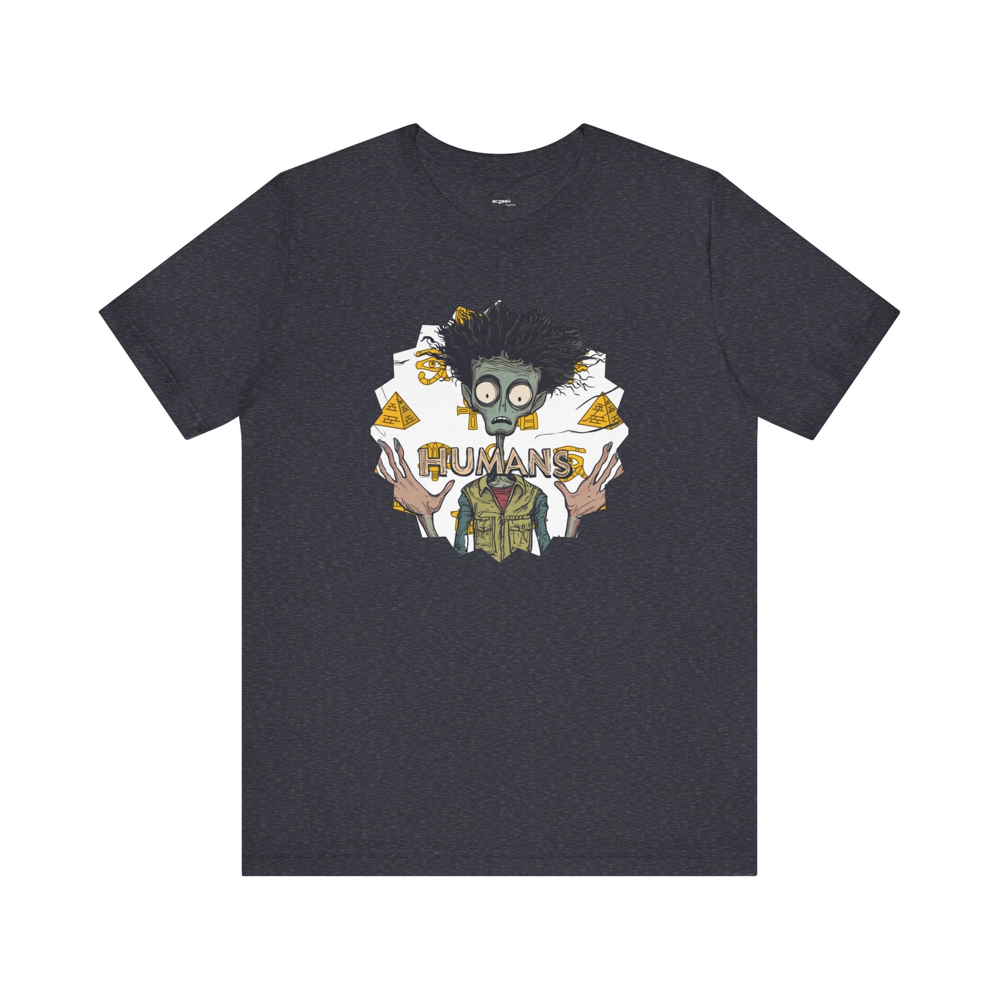 Alien Conspiracy Theory Ancient Human Fan Graphic Tee Crazy Hair Pyramids Egyptians UFO Shirt Extraterrestrial