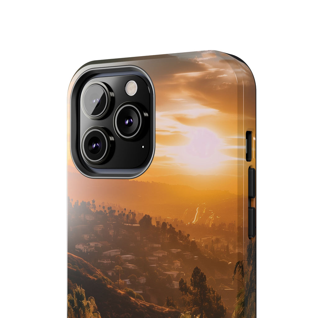Los Angeles Sunset iPhone Case, Golden Hour Scenic View, Hollywood Hills Sunset Phone Case, Palm Trees Phone Case, iphone 15 pro max case