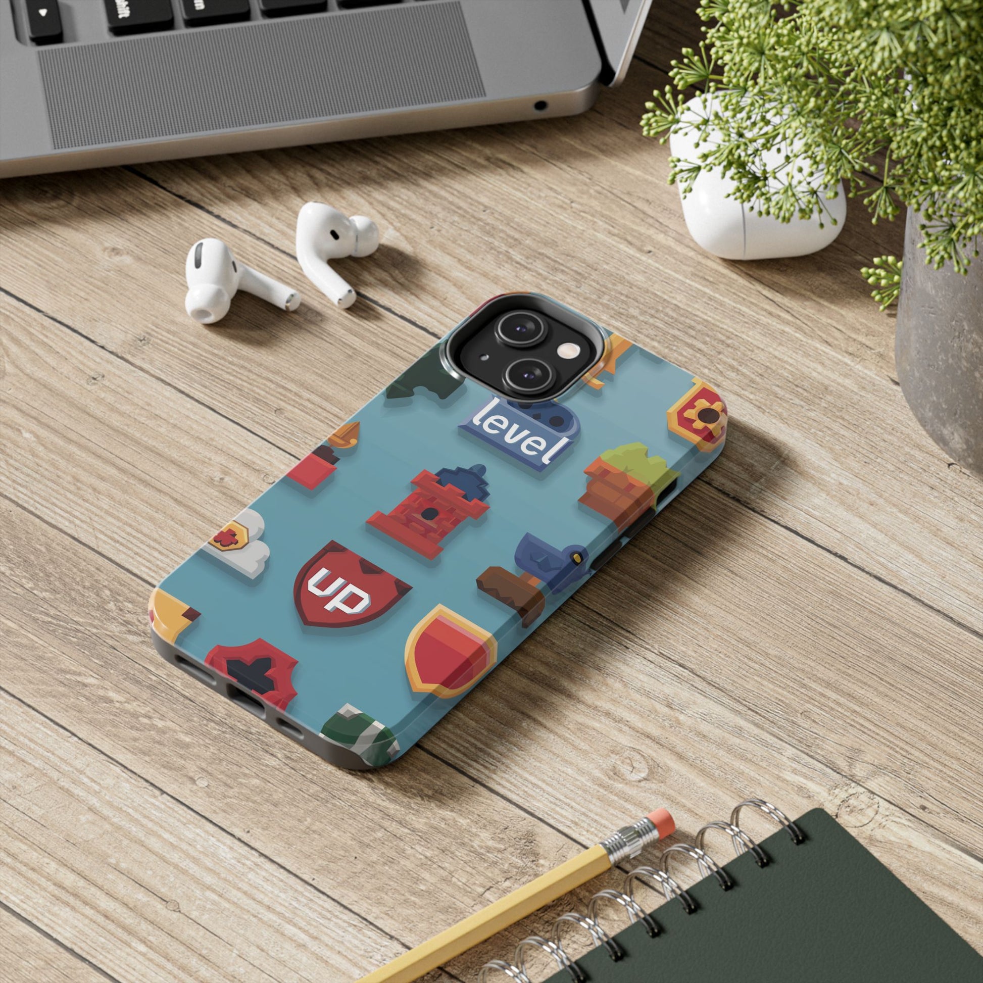 Pixel Art Video Game Level Up Phone Case, Retro Gaming Design, Geeky Gamer Phone Cover, Unique Video Game Art Accessories
