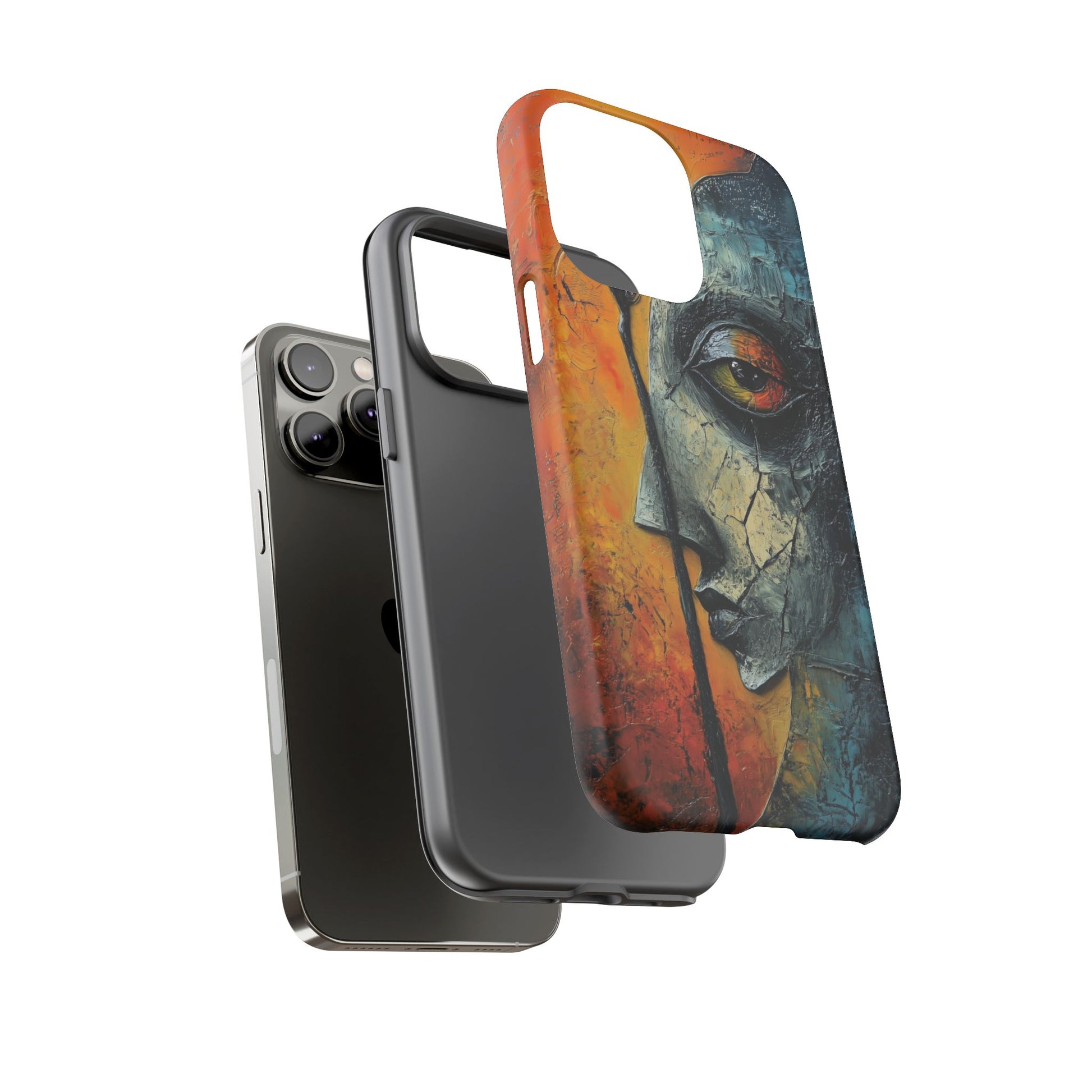 Surrealist Art Phone Case Salvador Dali Style Face Tough Case Unique Artistic 3D Textured Look Surrealism Gift Art iPhone 13 14 15 16