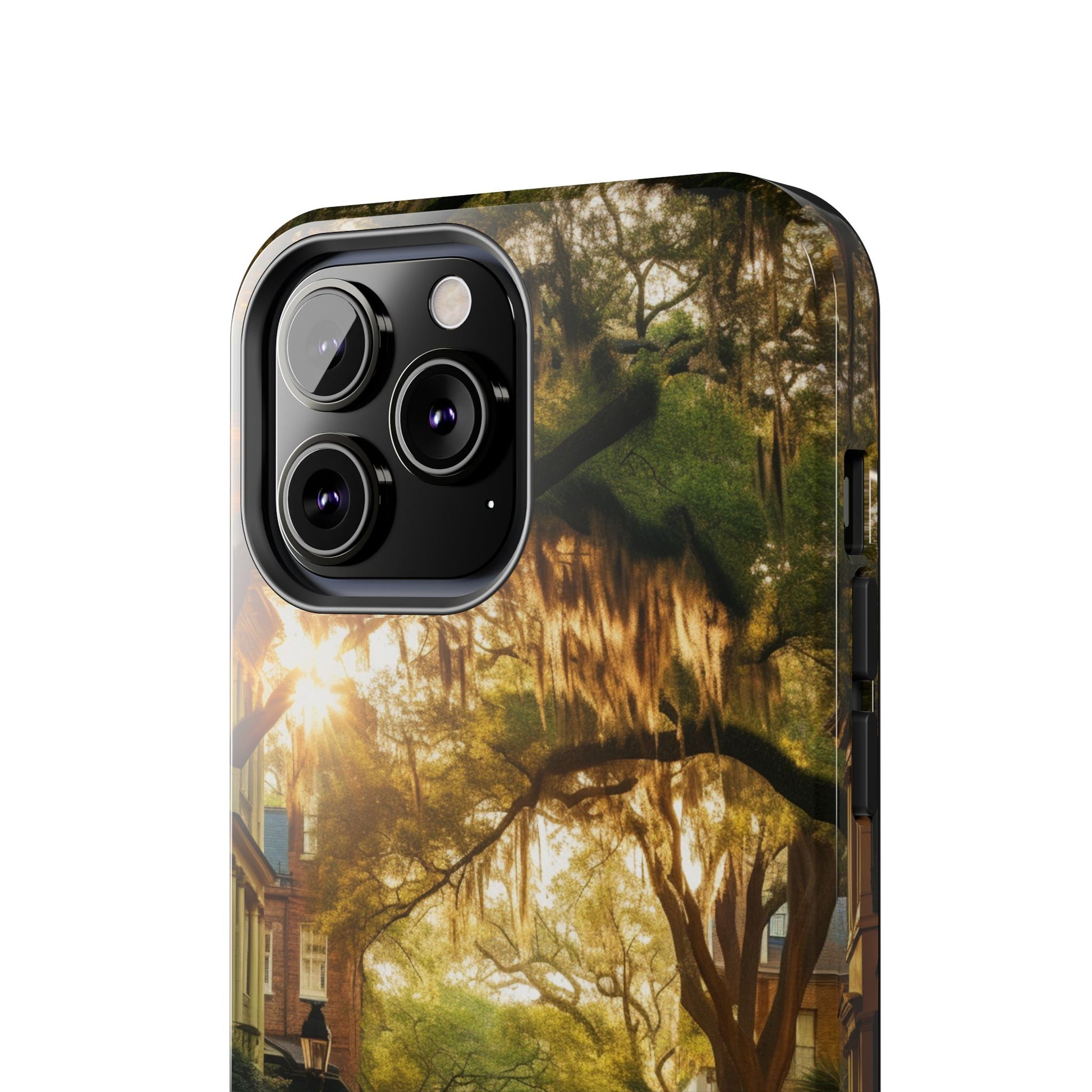 Historic Savannah Georgia Street Scene Phone Case - Unique Protective Cover for iPhone Models, Perfect Souvenir or Gift