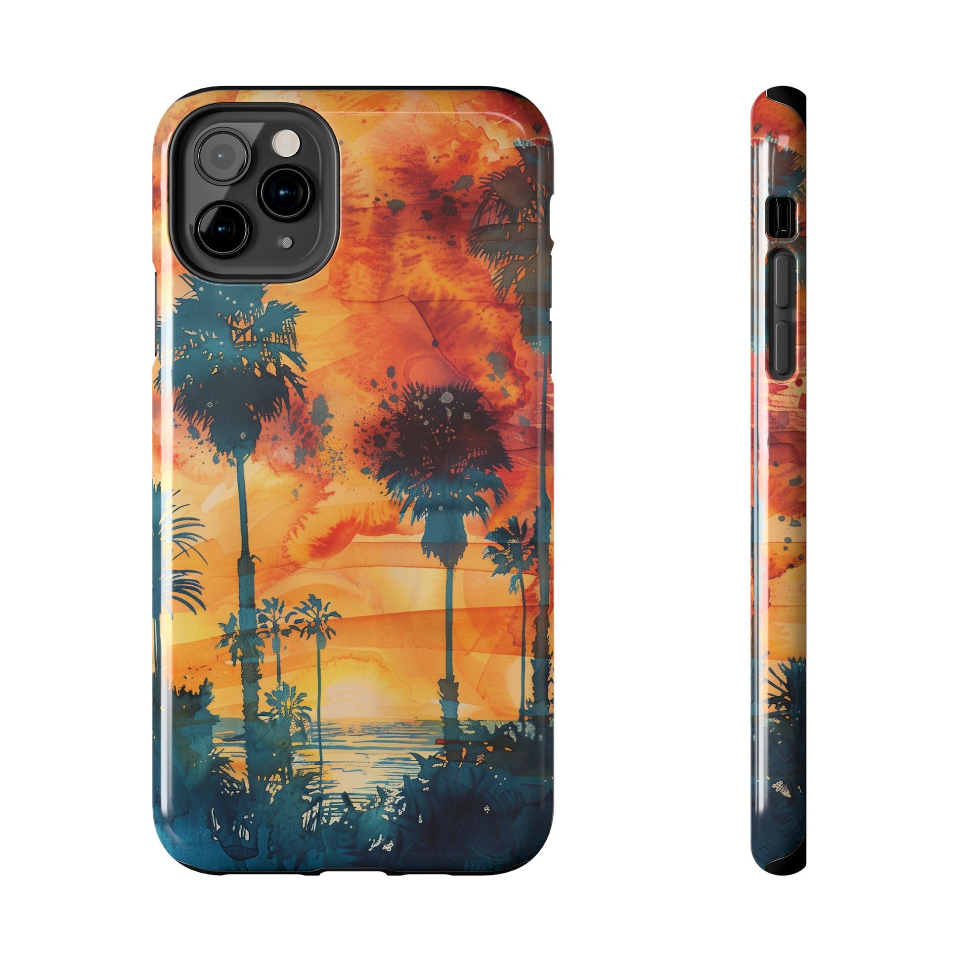 Los Angeles Sunset iPhone Case, Golden Hour Scenic View, Hollywood Hills Sunset Phone Case, Palm Trees Phone Case, iphone 15 pro max case